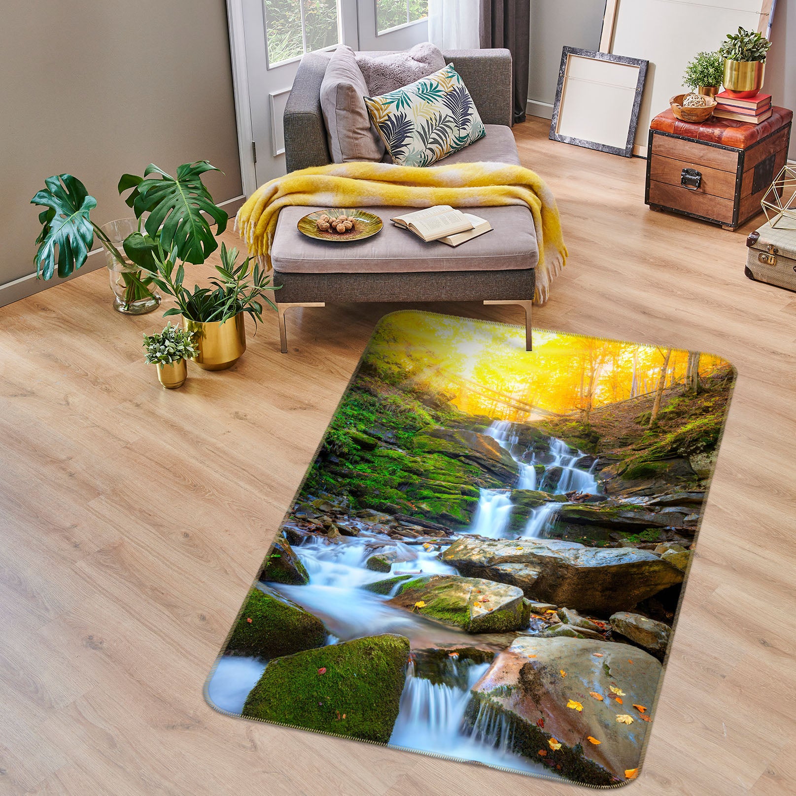 3D Running Water 26196 Non Slip Rug Mat