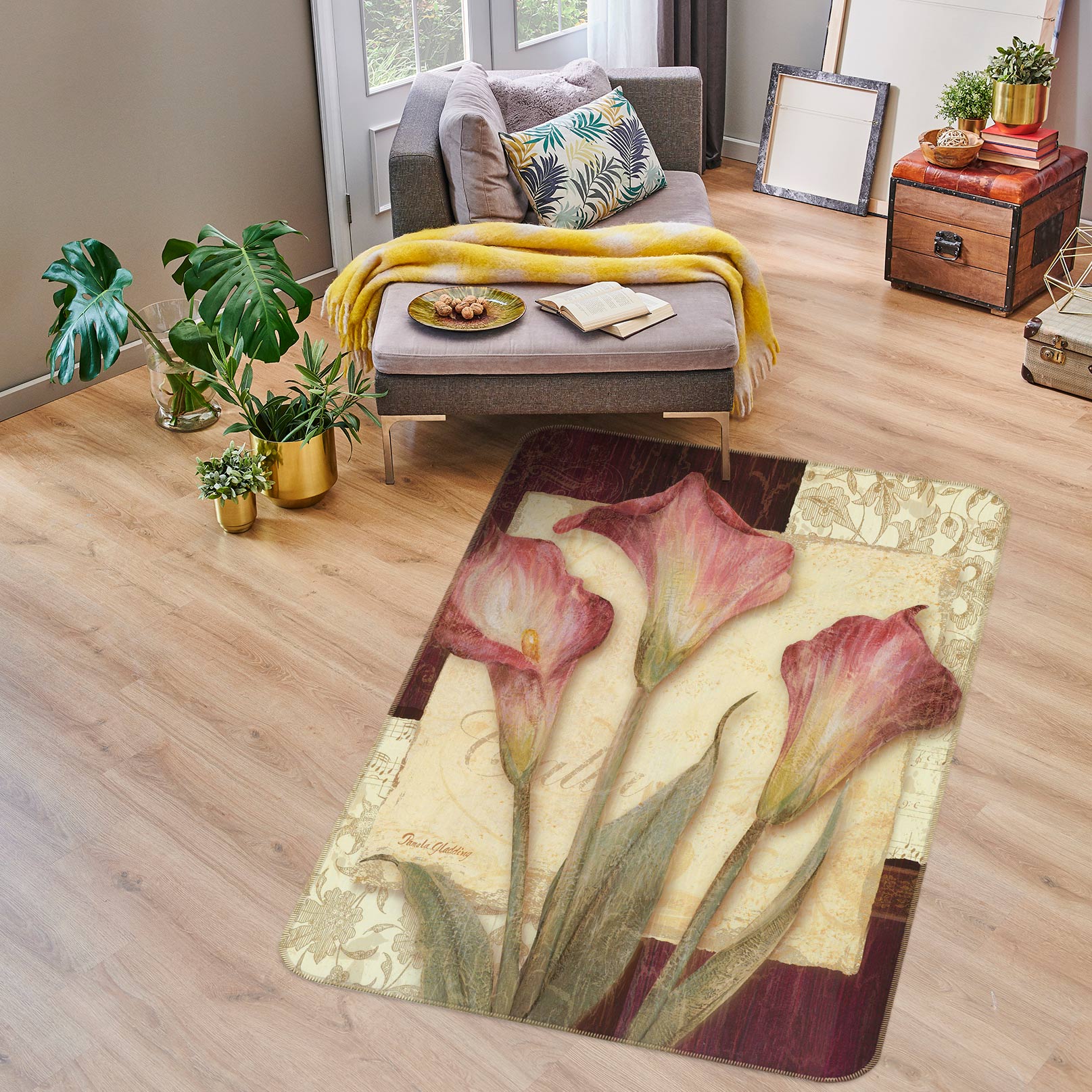 3D Flowers 76059 Non Slip Rug Mat