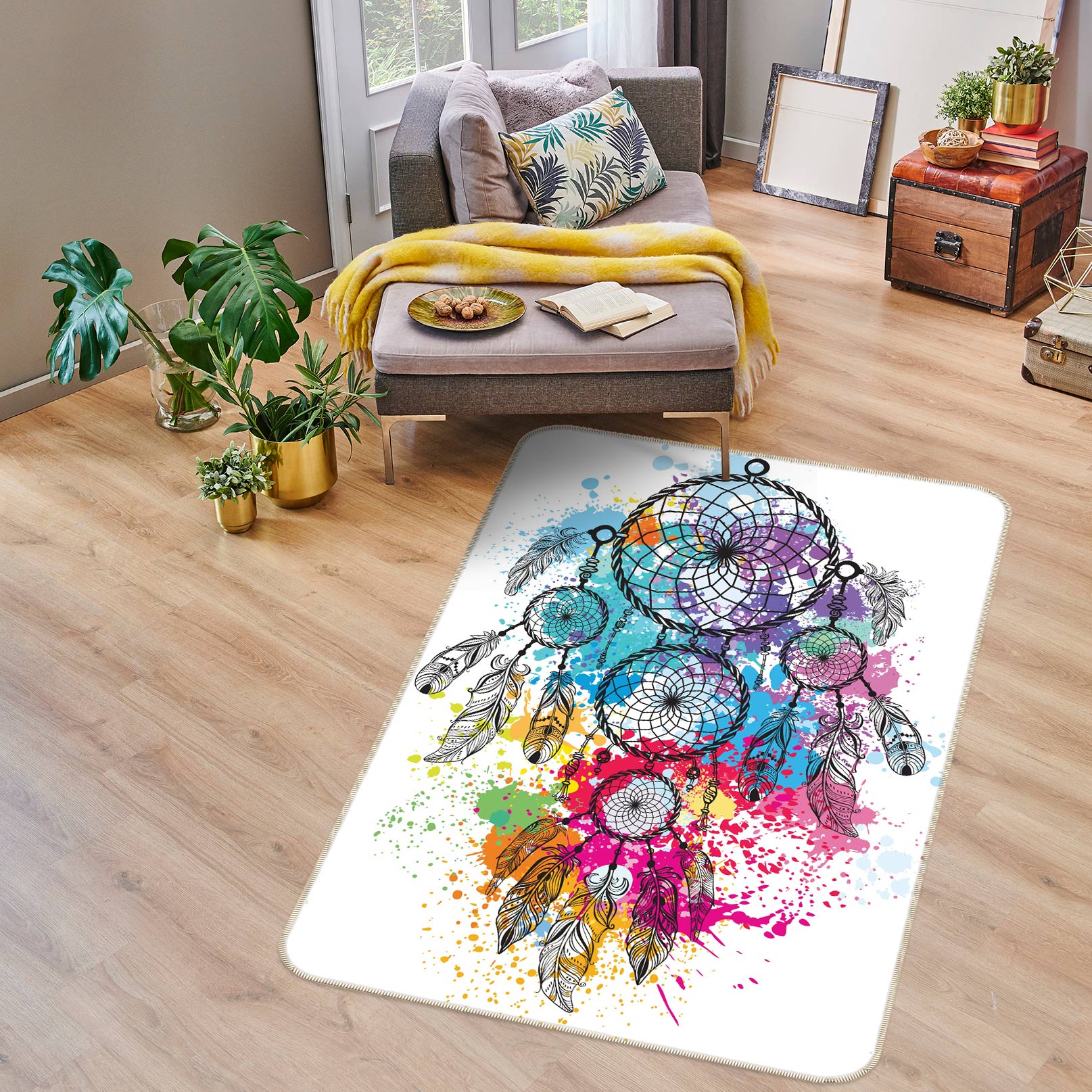 3D Color Dream Catcher 37141 Non Slip Rug Mat