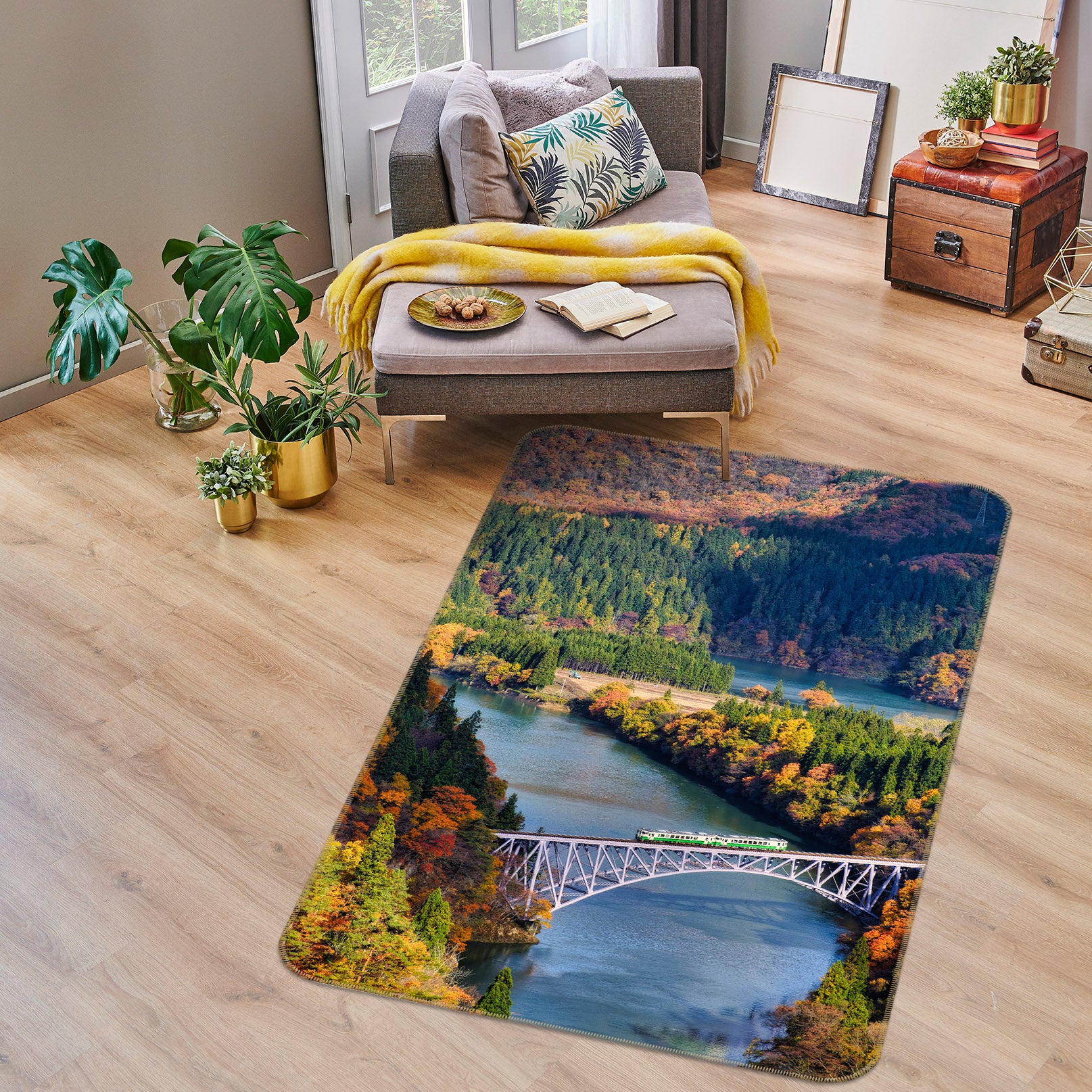 3D River Bridge 26202 Non Slip Rug Mat