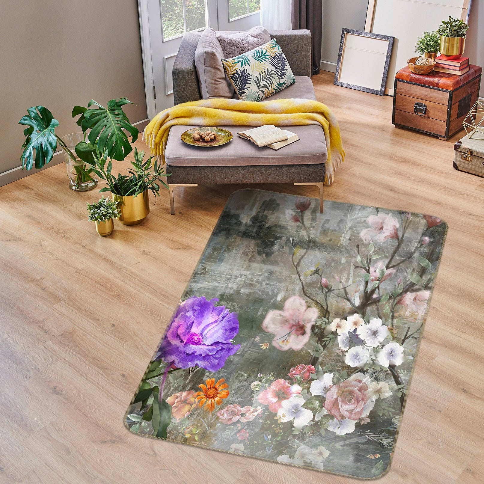 3D Flowers 30230 Non Slip Rug Mat
