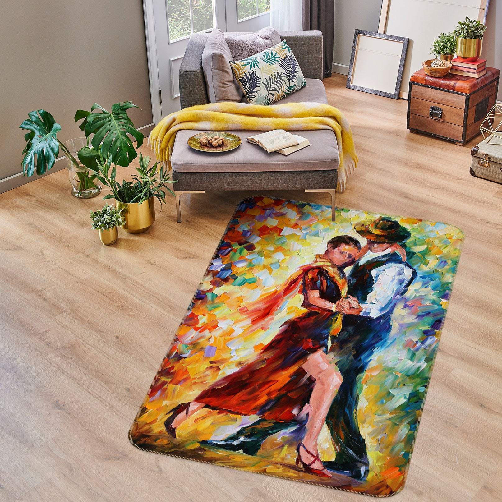 3D Men Women Dancing 76197 Non Slip Rug Mat