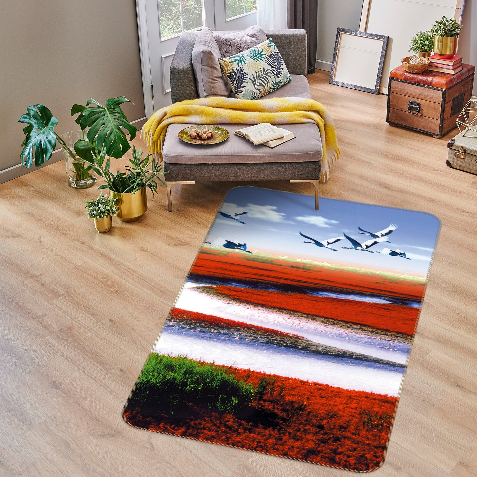 3D River Wild Goose 76053 Non Slip Rug Mat