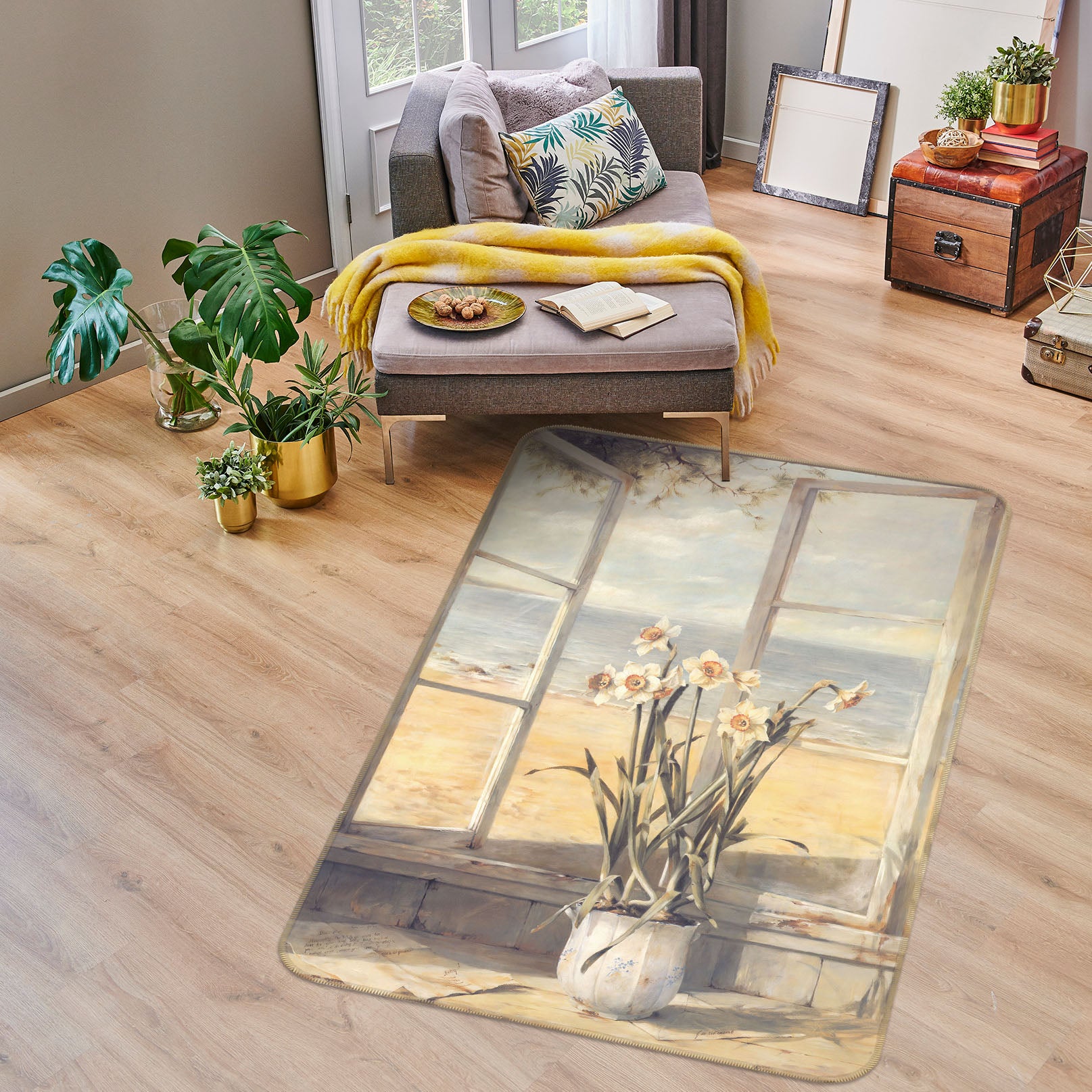 3D Window Vase 32183 Non Slip Rug Mat
