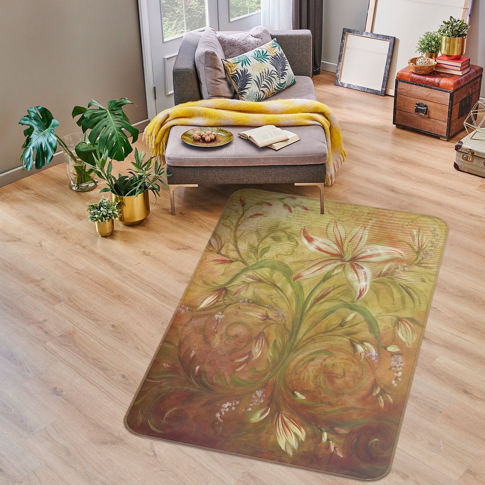 3D Flowers 32193 Non Slip Rug Mat