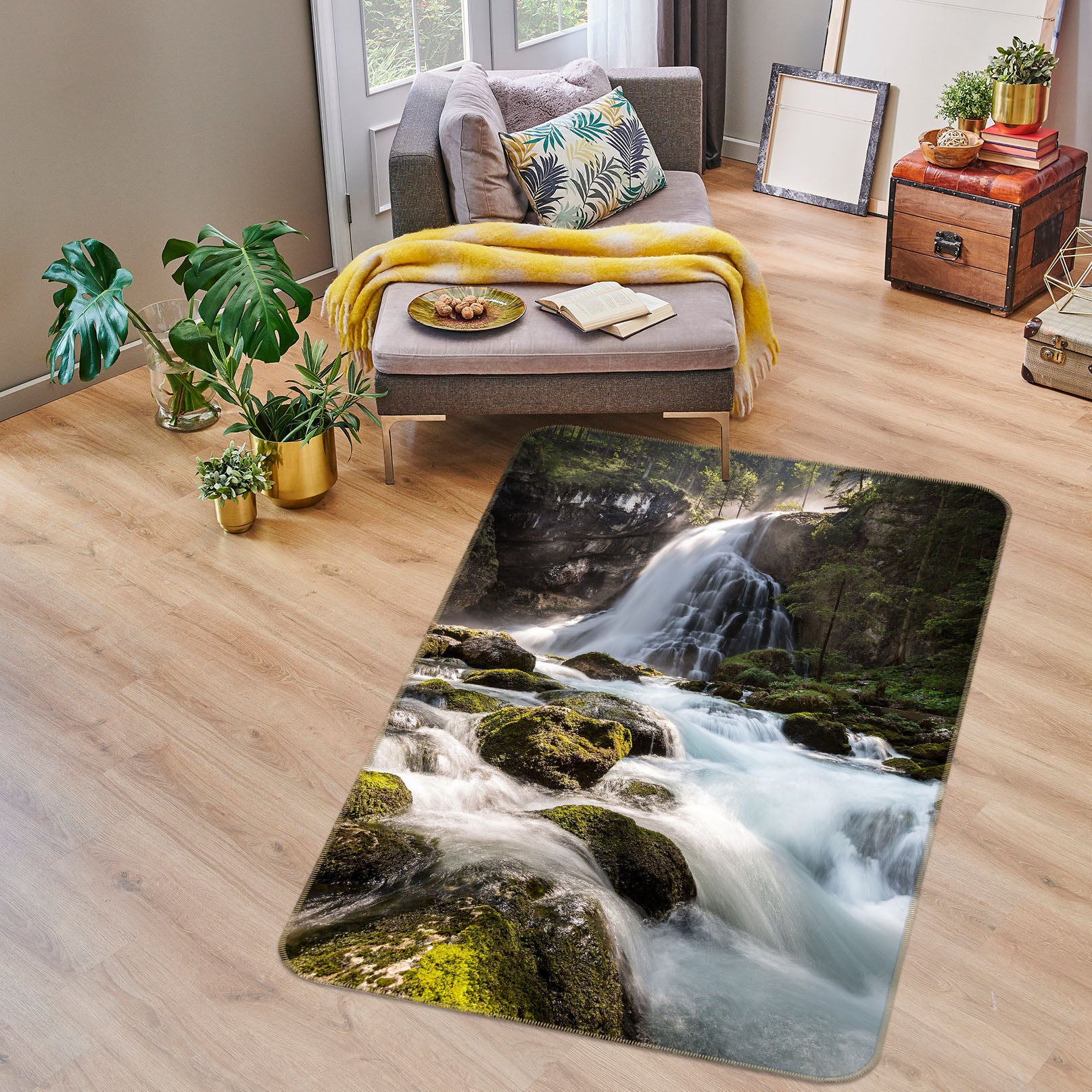 3D Rapids Waterfall 26139 Non Slip Rug Mat