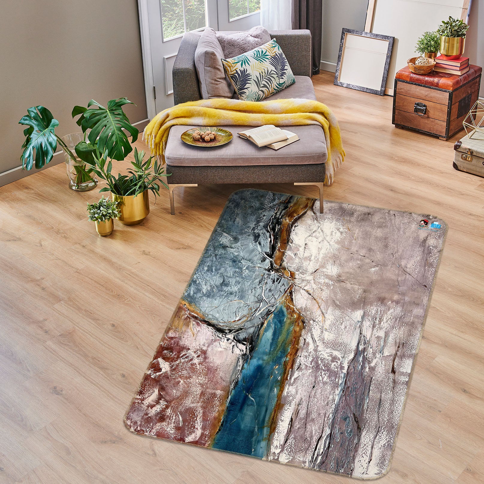 3D Retro Color 4130 Skromova Marina Rug Non Slip Rug Mat