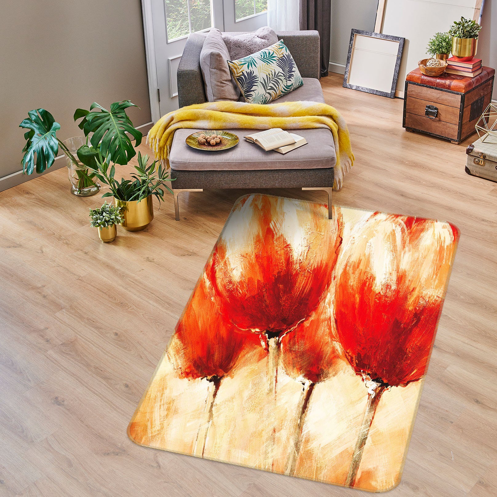 3D Flower 76135 Non Slip Rug Mat
