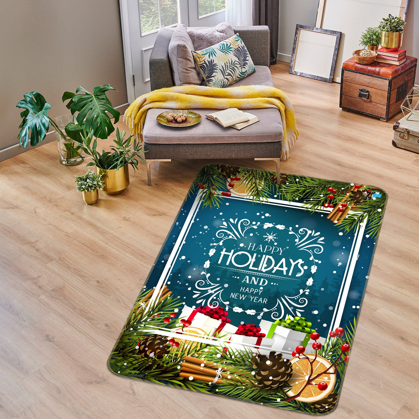 3D Gift 55144 Christmas Non Slip Rug Mat Xmas
