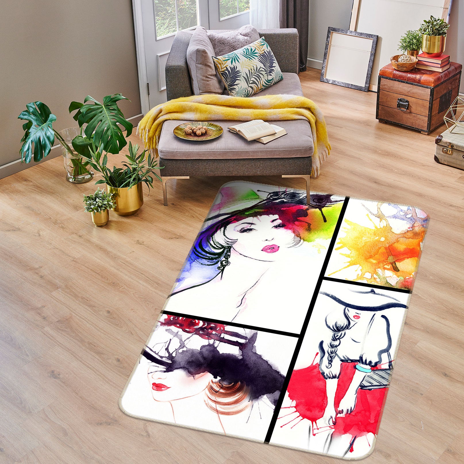 3D Red Lips Woman 1057 Non Slip Rug Mat