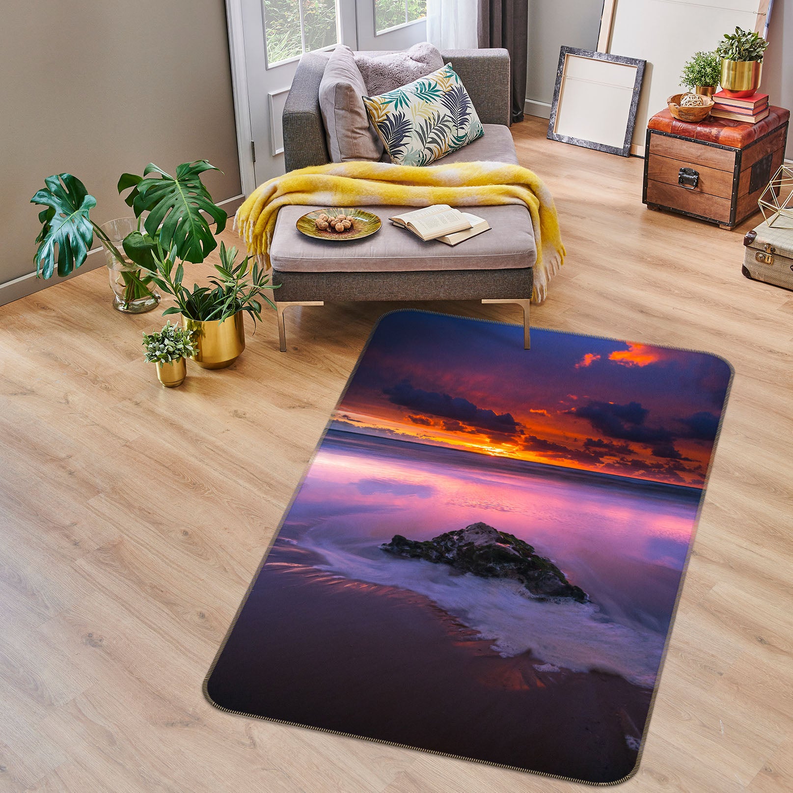 3D Seaside Stone 29229 Non Slip Rug Mat