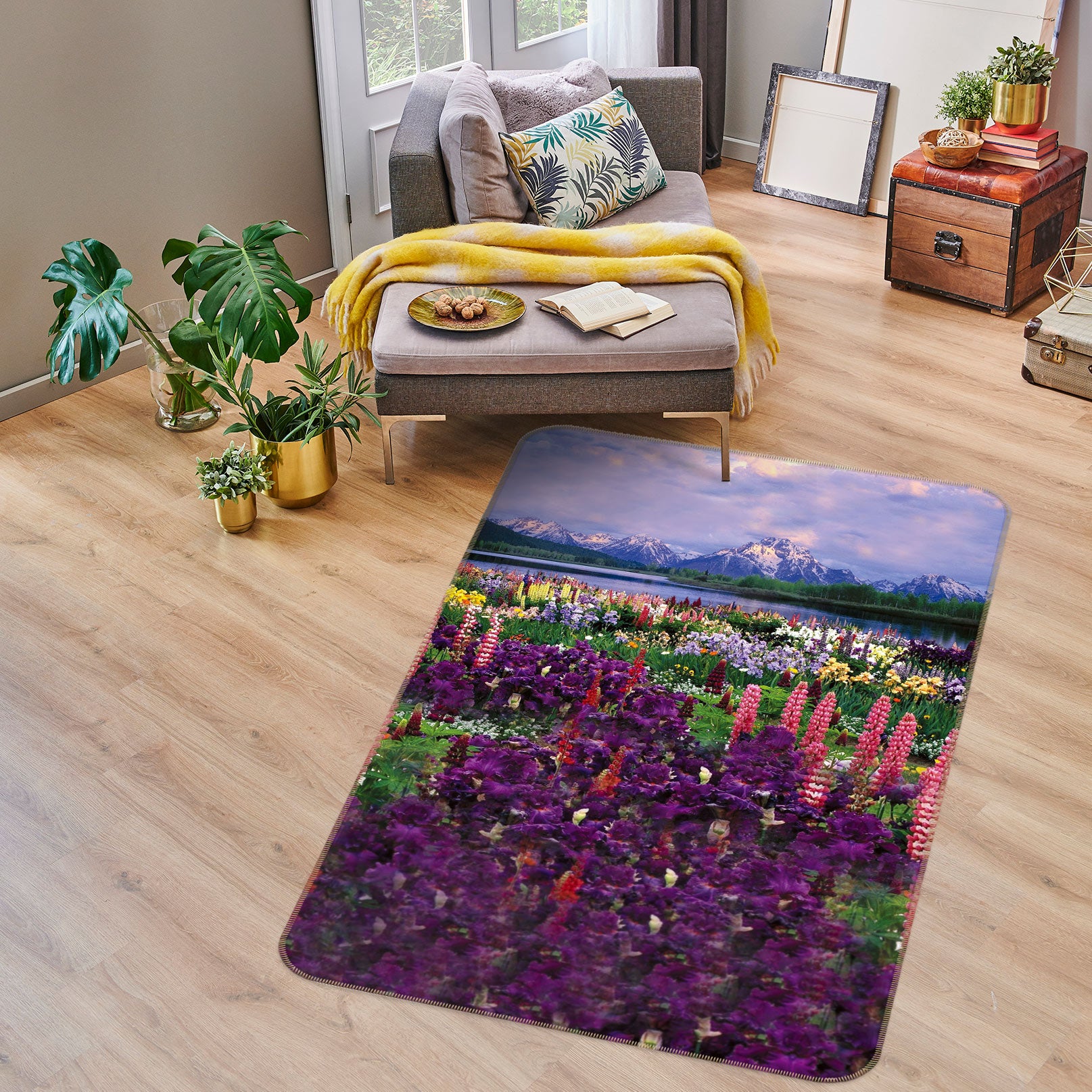 3D Flower Bush 76077 Non Slip Rug Mat