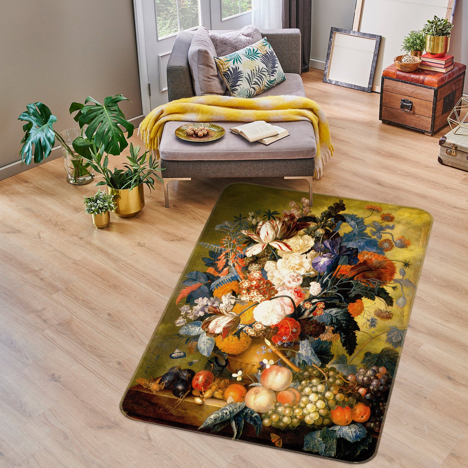 3D Flowers Fruits 76061 Non Slip Rug Mat