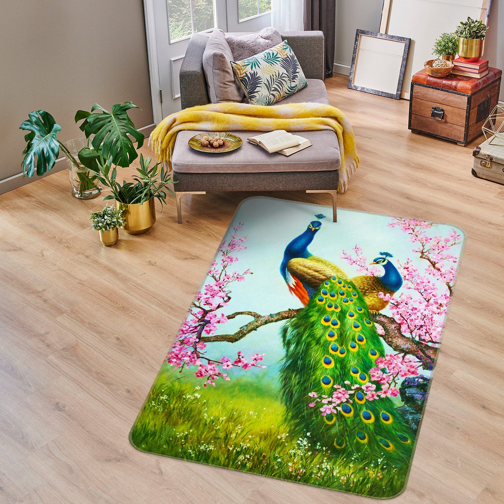 3D Peacock 27008 Non Slip Rug Mat