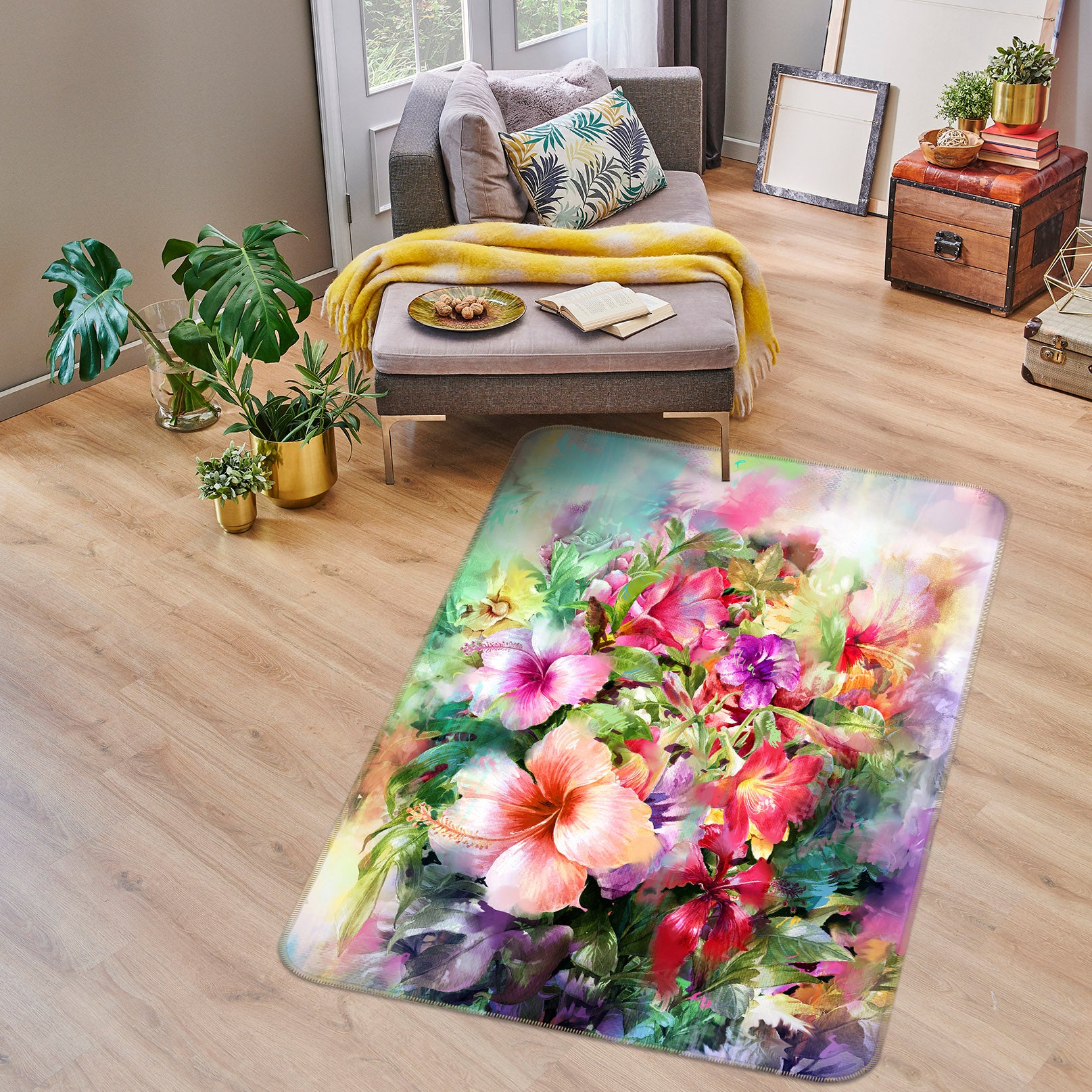 3D Flower 30228 Non Slip Rug Mat
