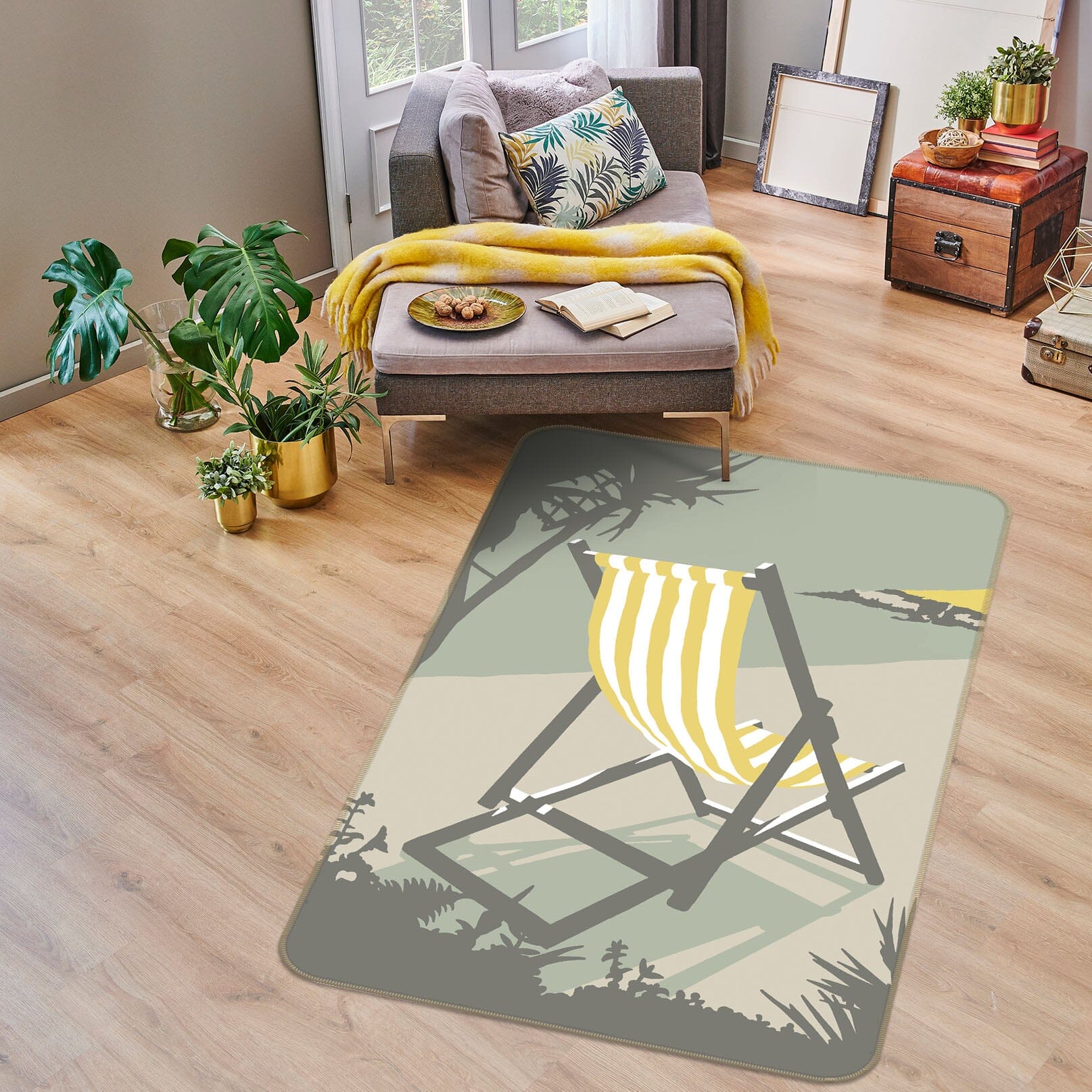 3D St Ives Deckchair 1156 Steve Read Rug Non Slip Rug Mat Mat AJ Creativity Home 