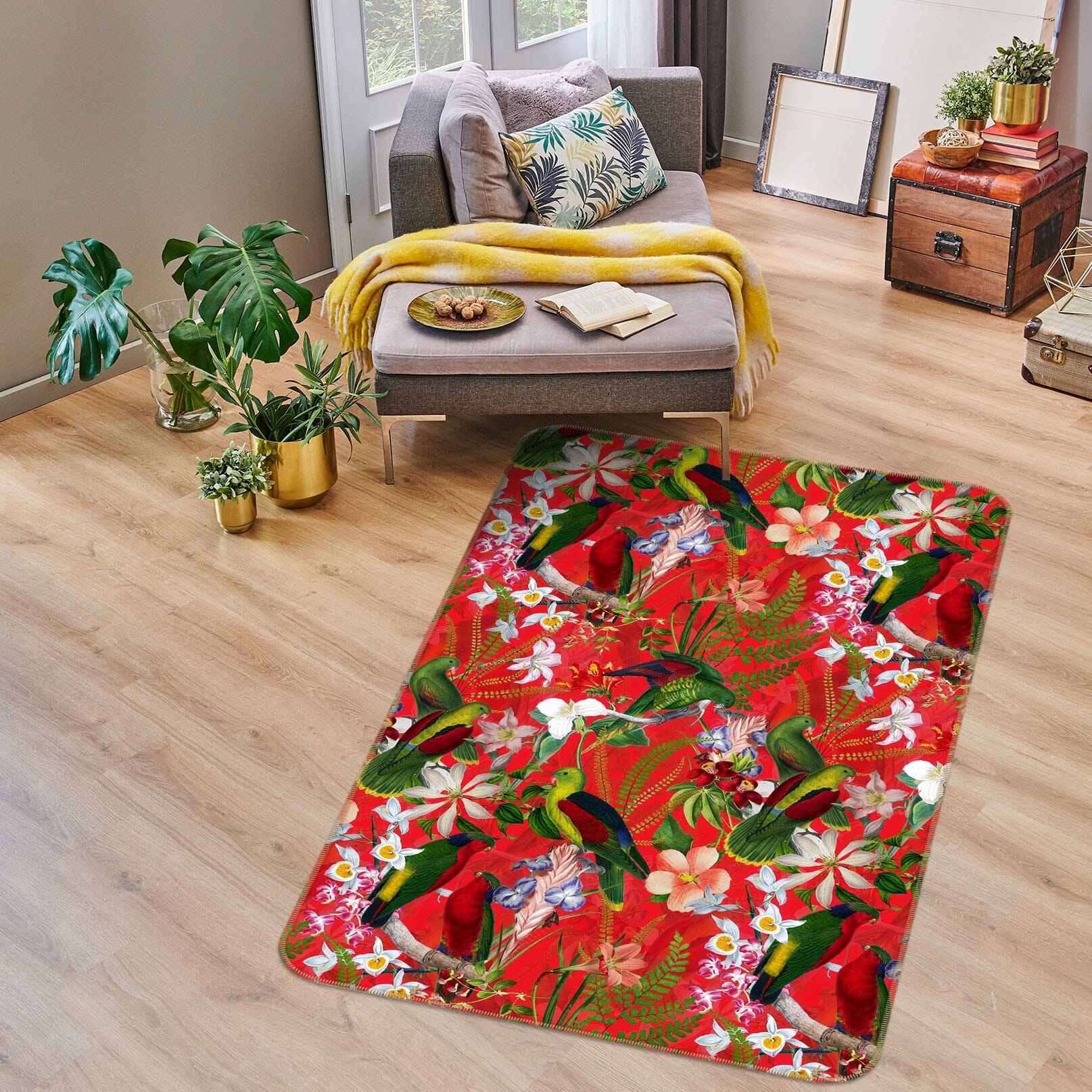 3D Beautiful Red Flower 183 Uta Naumann Rug Non Slip Rug Mat Mat AJ Creativity Home 
