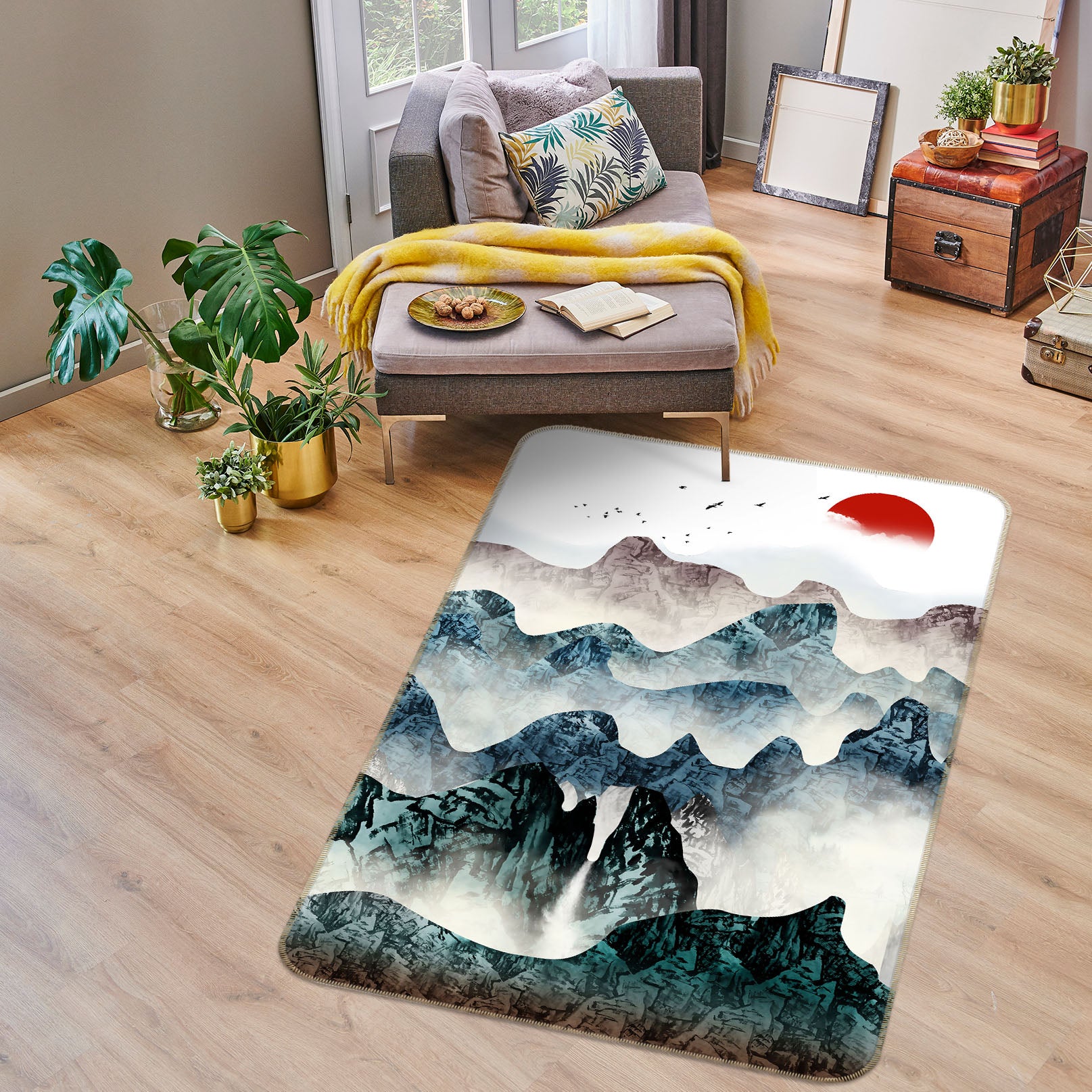 3D Mountains 27149 Non Slip Rug Mat