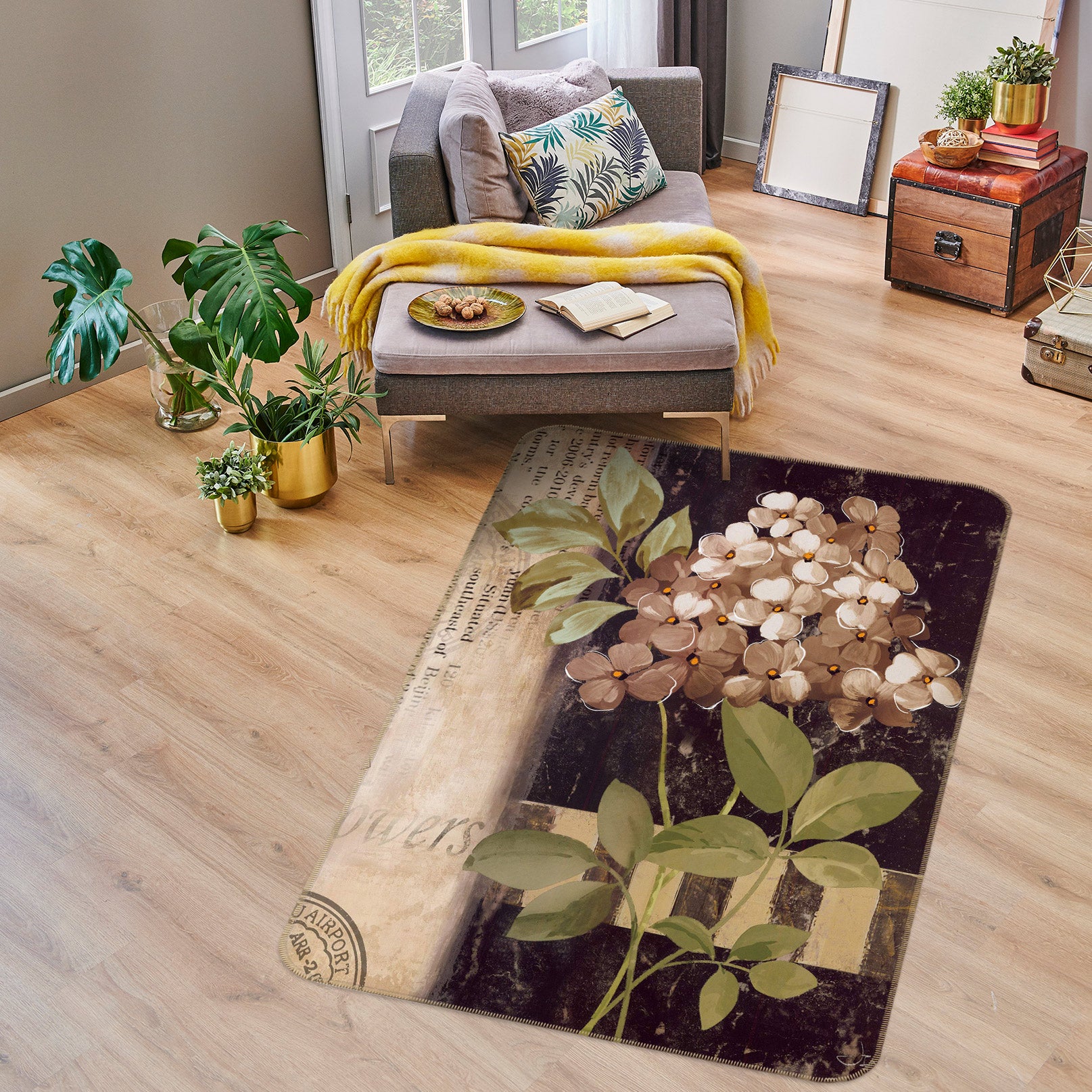3D Flower 76141 Non Slip Rug Mat