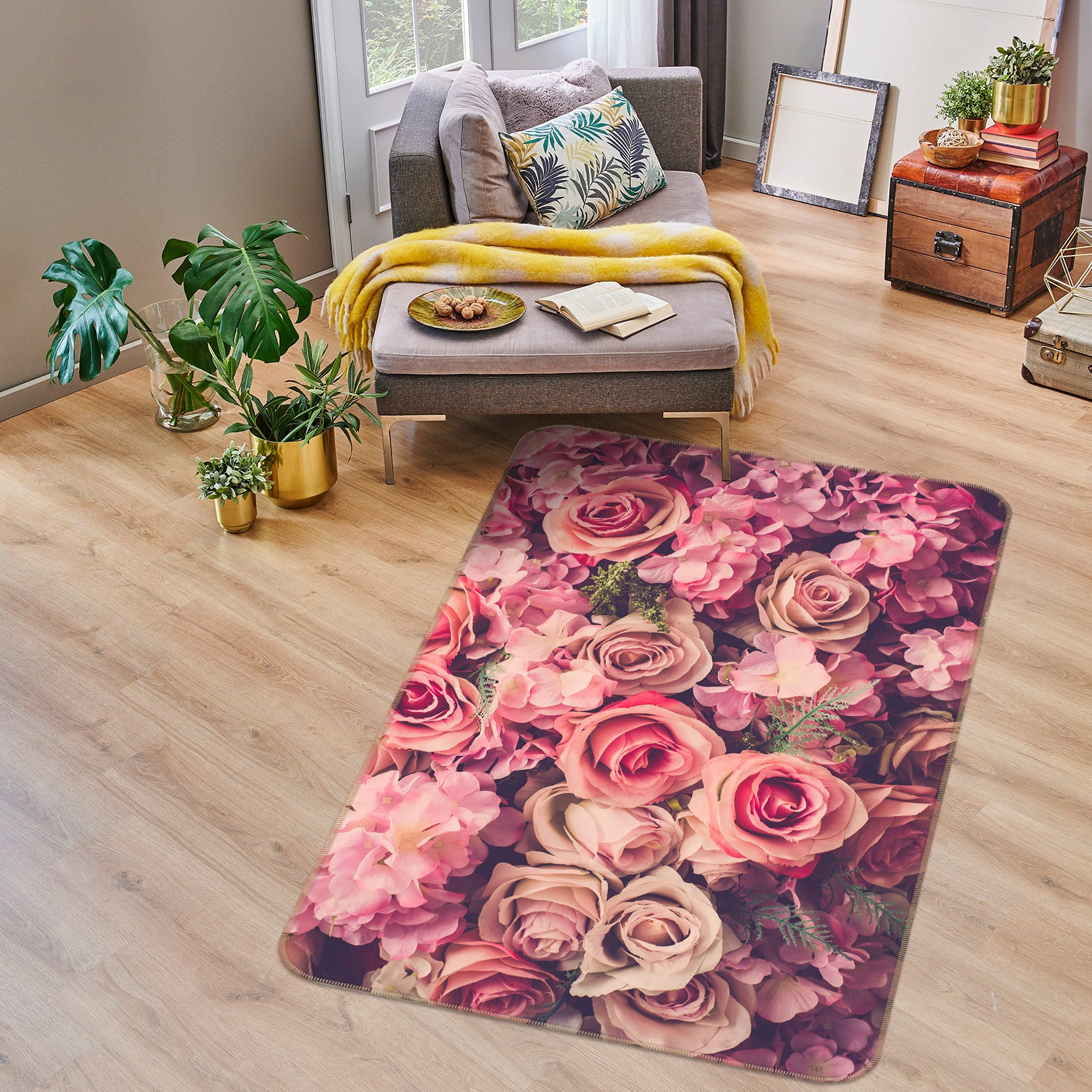 3D Flowers 35118 Non Slip Rug Mat
