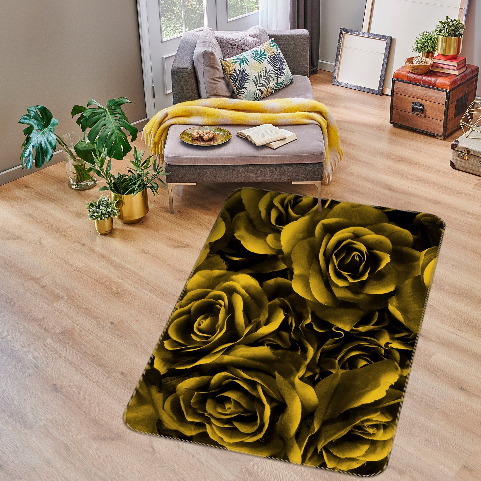 3D Flowers 34183 Non Slip Rug Mat