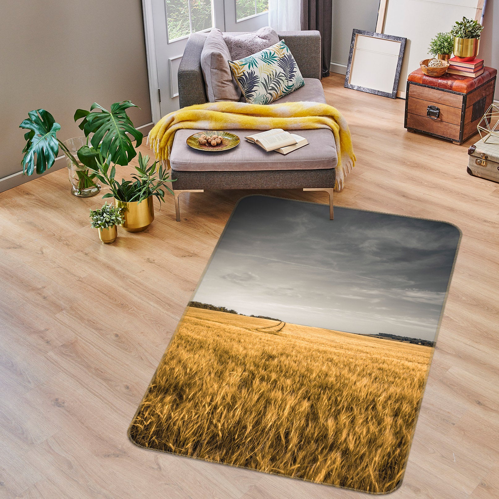3D Wheat Field 83283 Assaf Frank Rug Non Slip Rug Mat