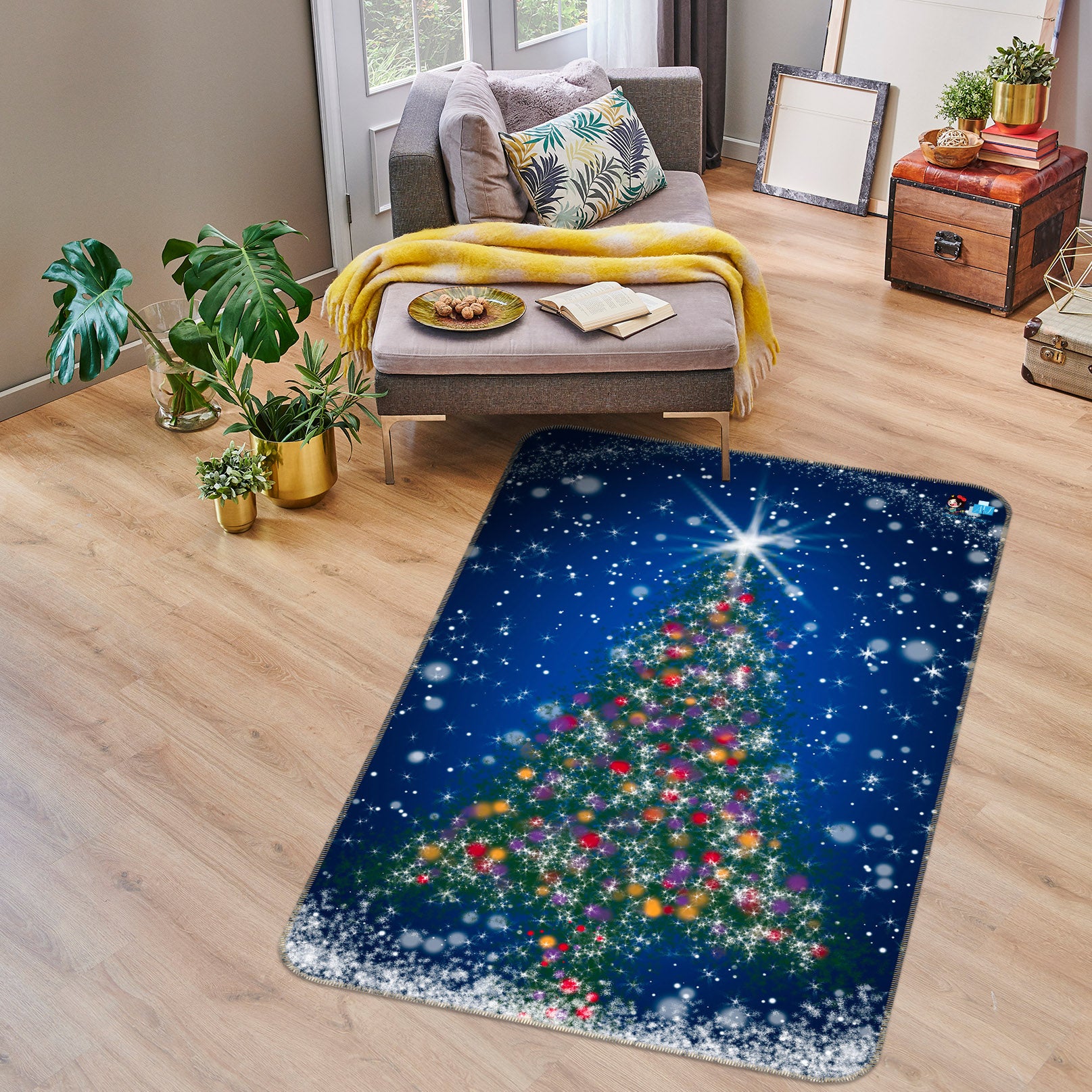 3D Tree 55132 Christmas Non Slip Rug Mat Xmas