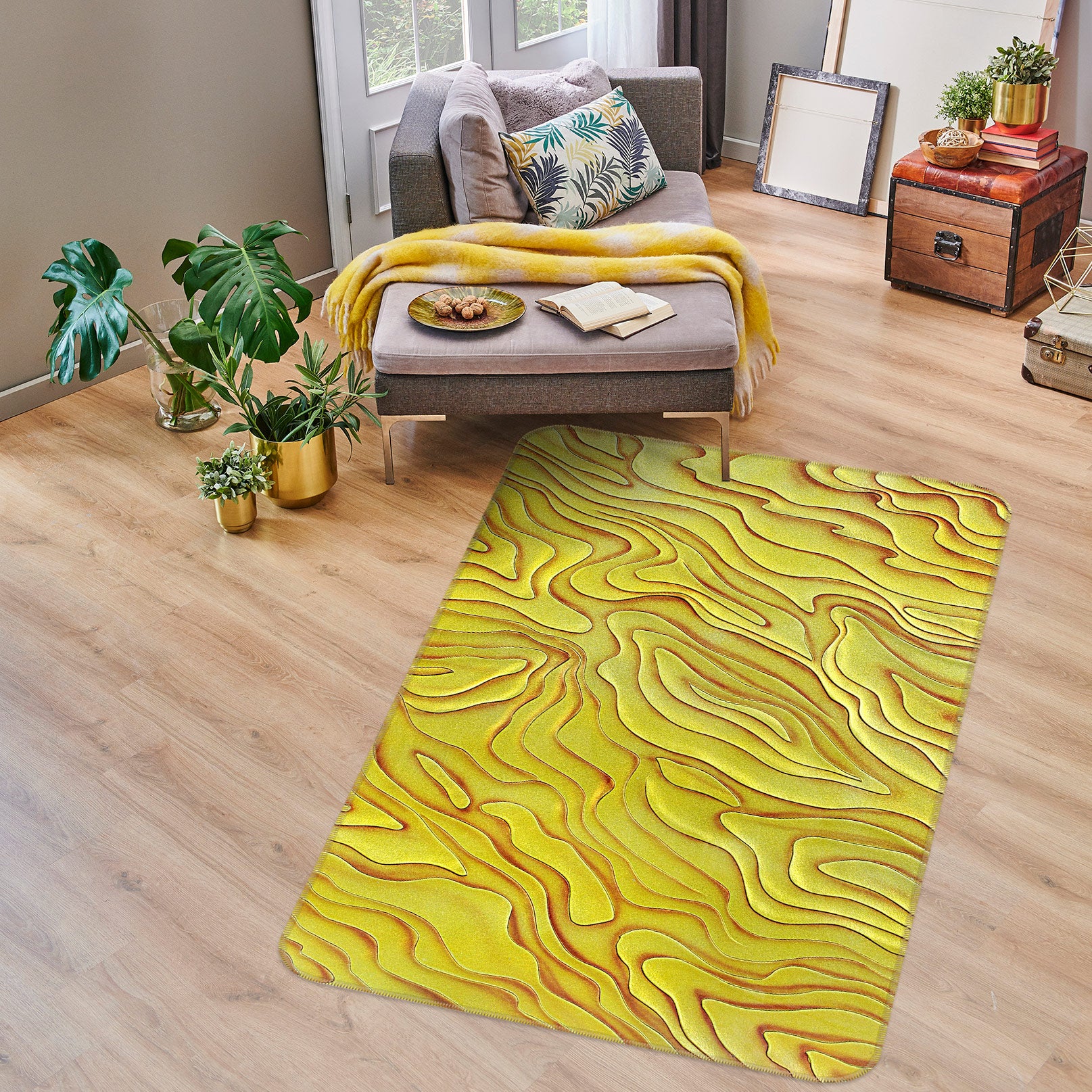 3D Golden Pattern 76193 Non Slip Rug Mat