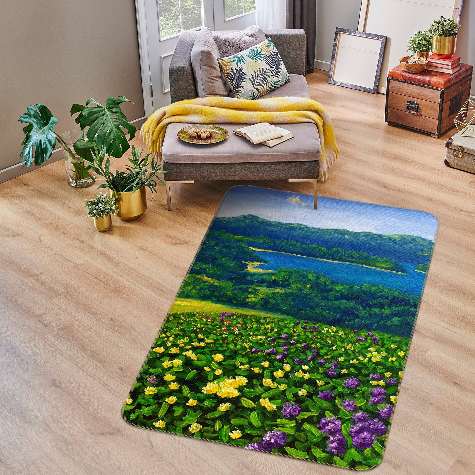 3D Flower Bush 26012 Non Slip Rug Mat
