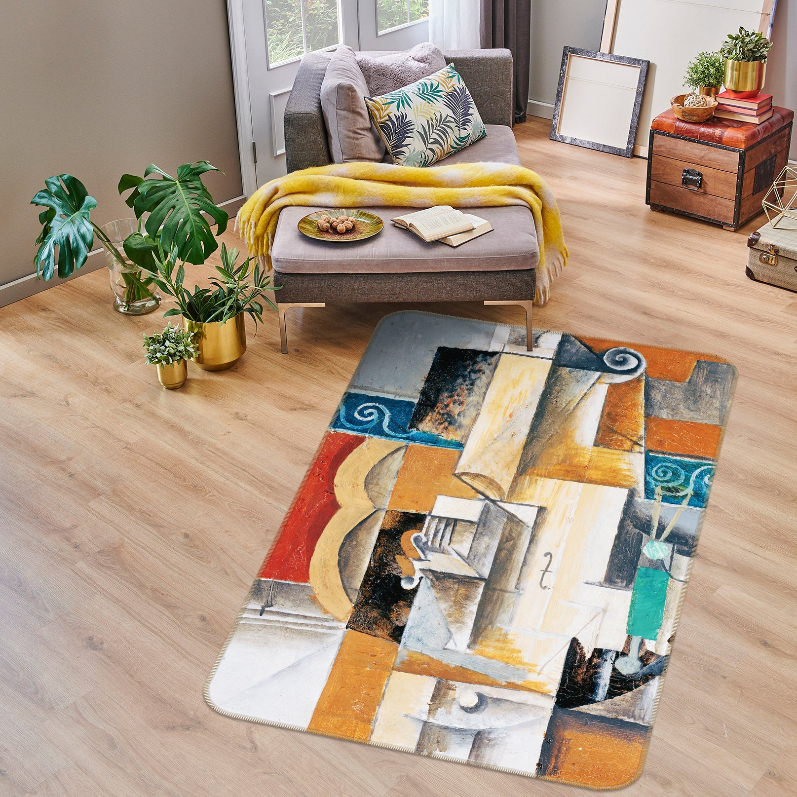 3D Three-Dimensional Square Pattern 65062 Non Slip Rug Mat