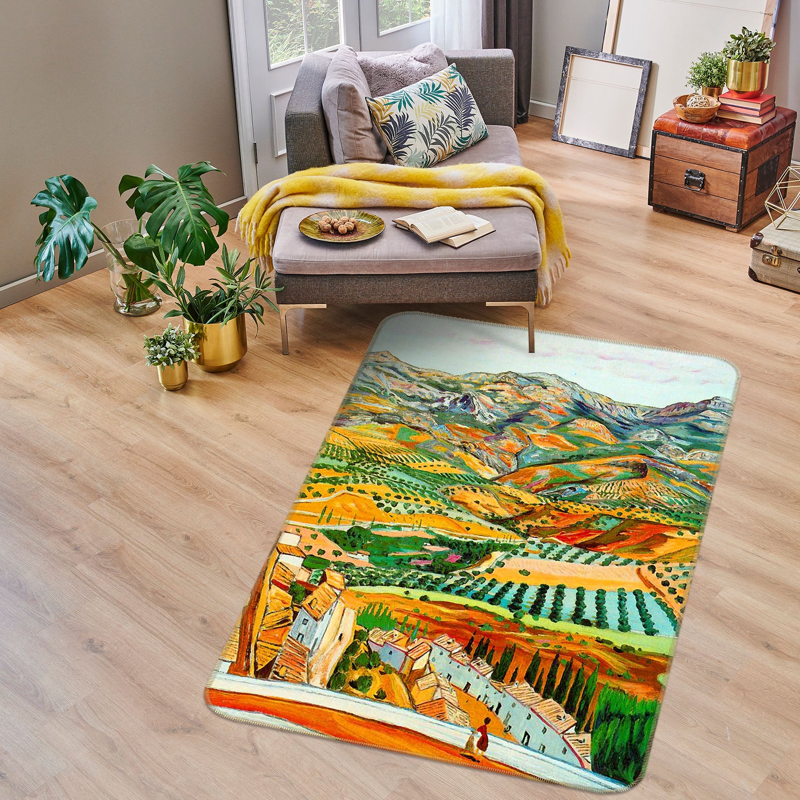 3D Mountain Field 33215 Non Slip Rug Mat