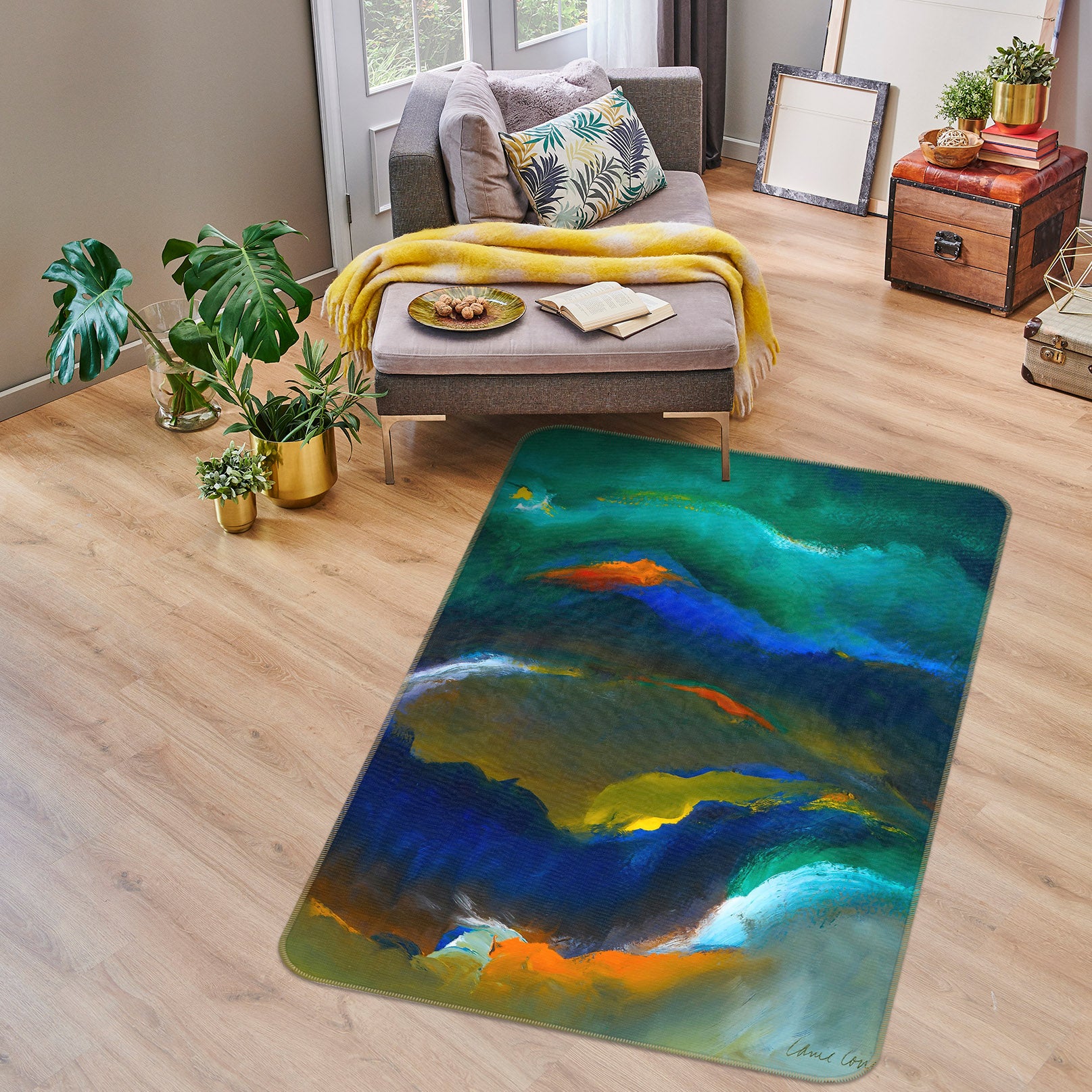 3D Colored Clouds 65046 Non Slip Rug Mat