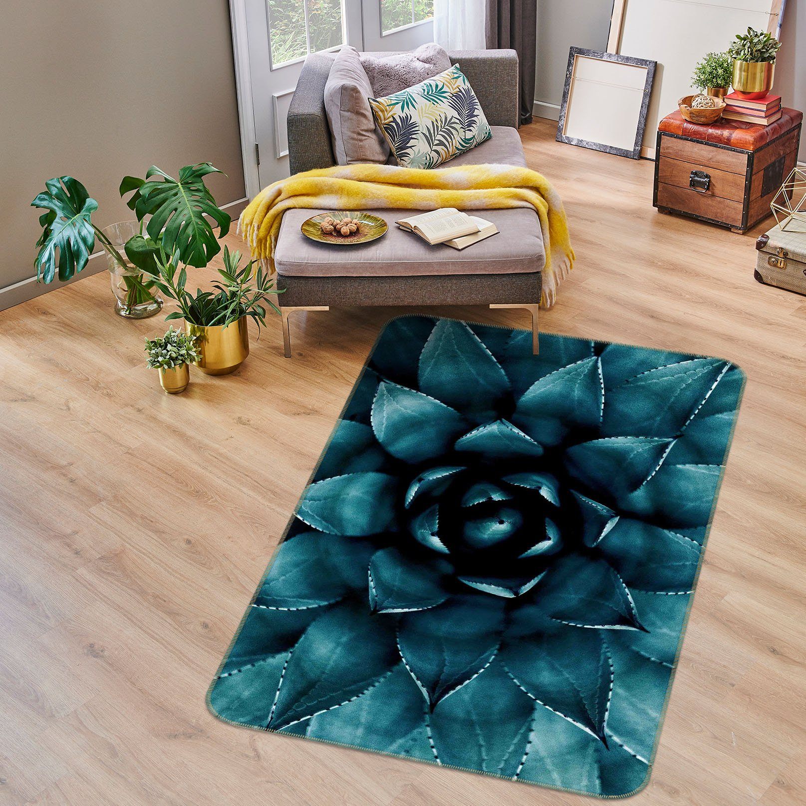 3D Cactus 1002 Boris Draschoff Rug Non Slip Rug Mat Mat AJ Creativity Home 
