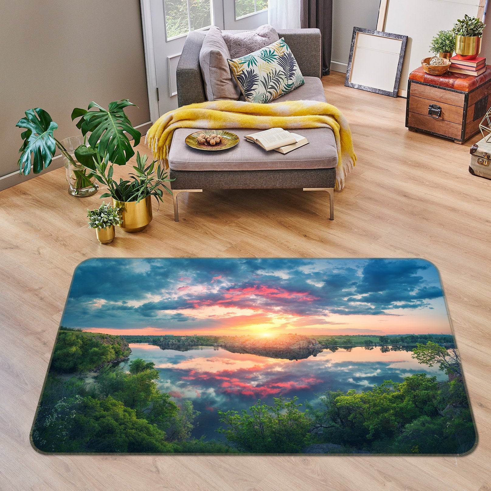3D Sky Reflection 29144 Non Slip Rug Mat
