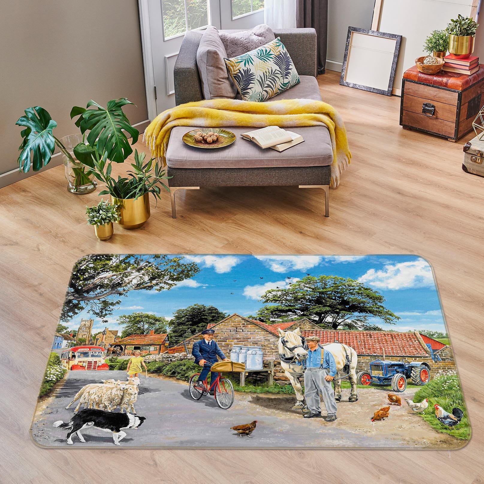 3D Post For The Farm 1097 Trevor Mitchell Rug Non Slip Rug Mat Mat AJ Creativity Home 