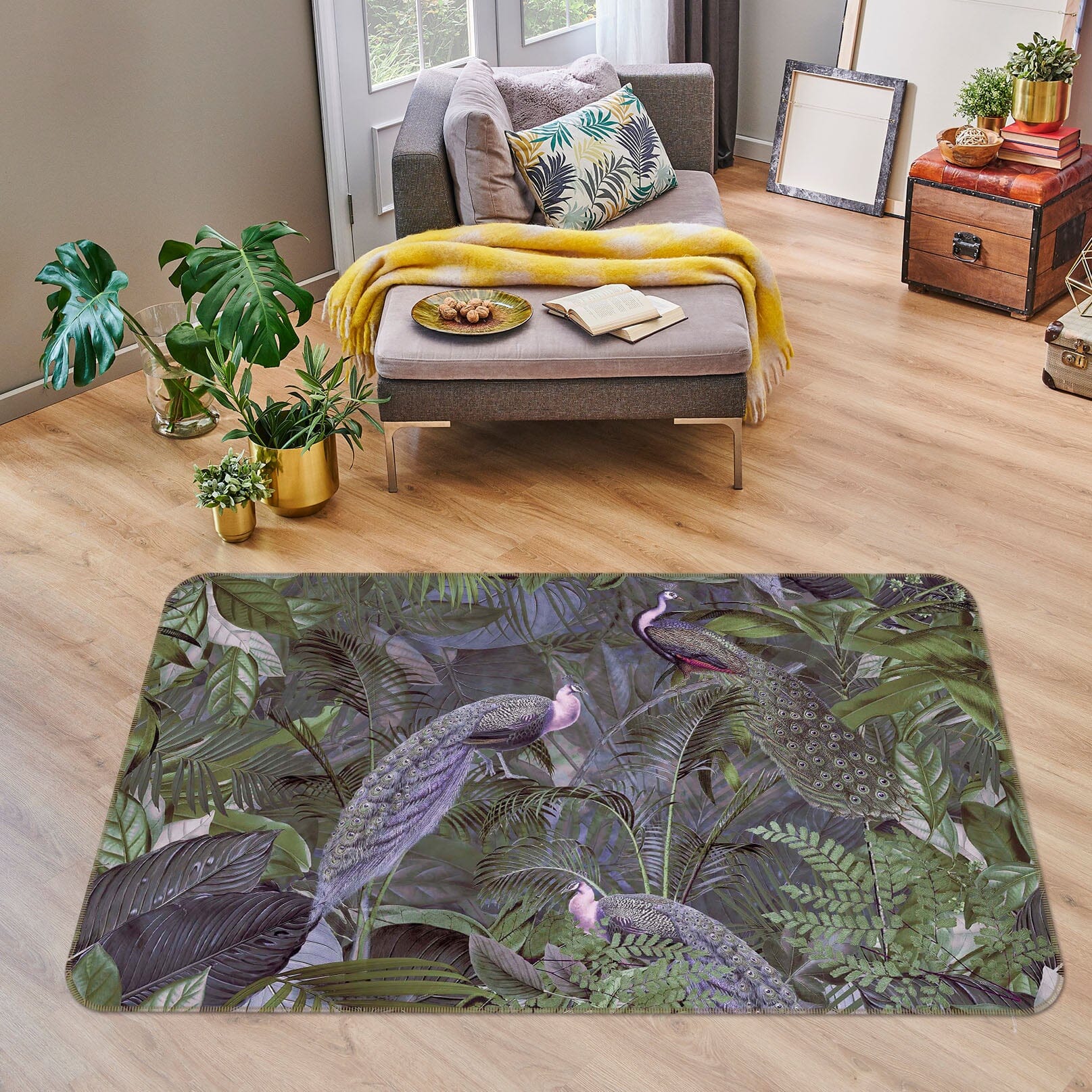 3D Forest Peacock 1012 Andrea haase Rug Non Slip Rug Mat Mat AJ Creativity Home 