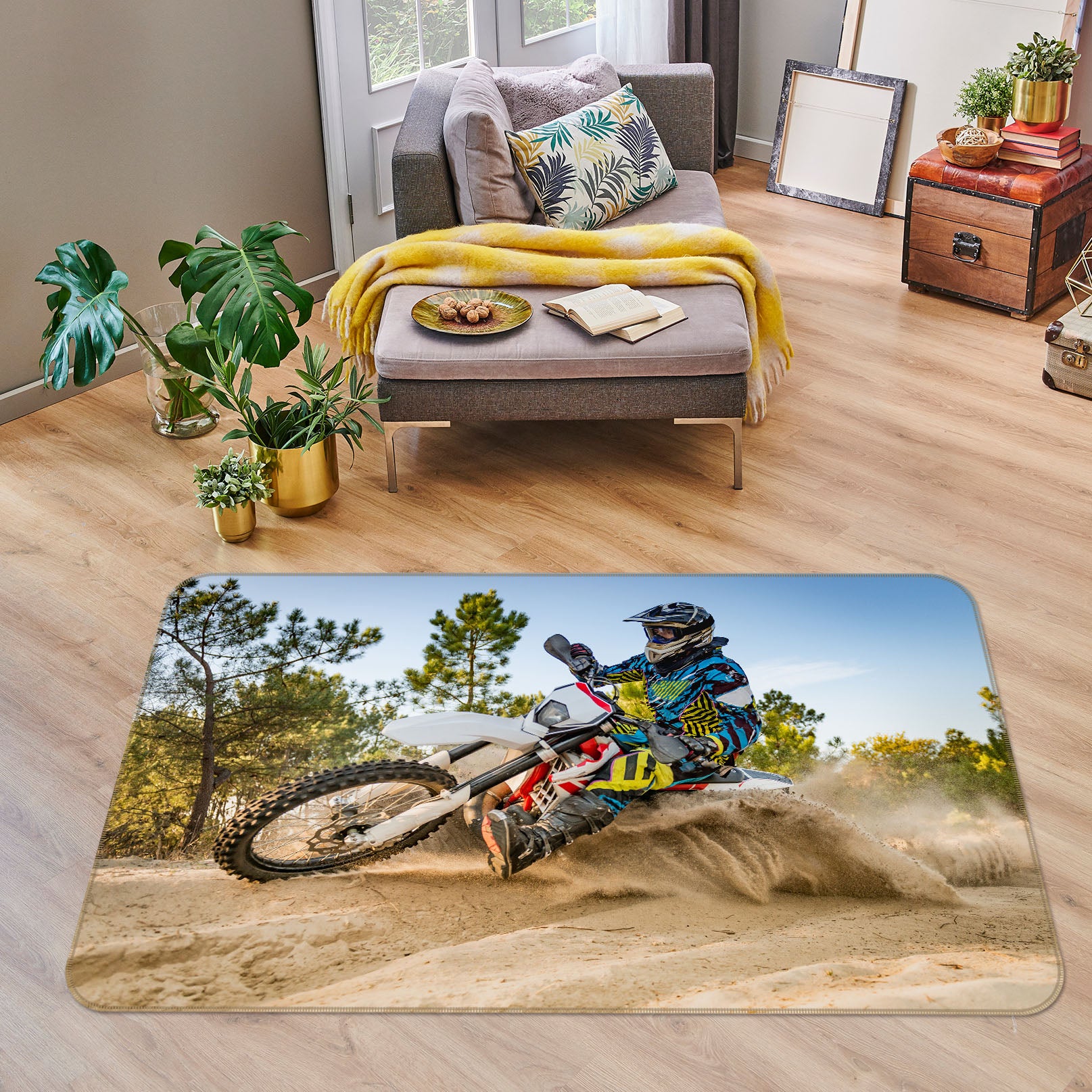 3D Sand Motorcycle 38204 Vehicle Non Slip Rug Mat