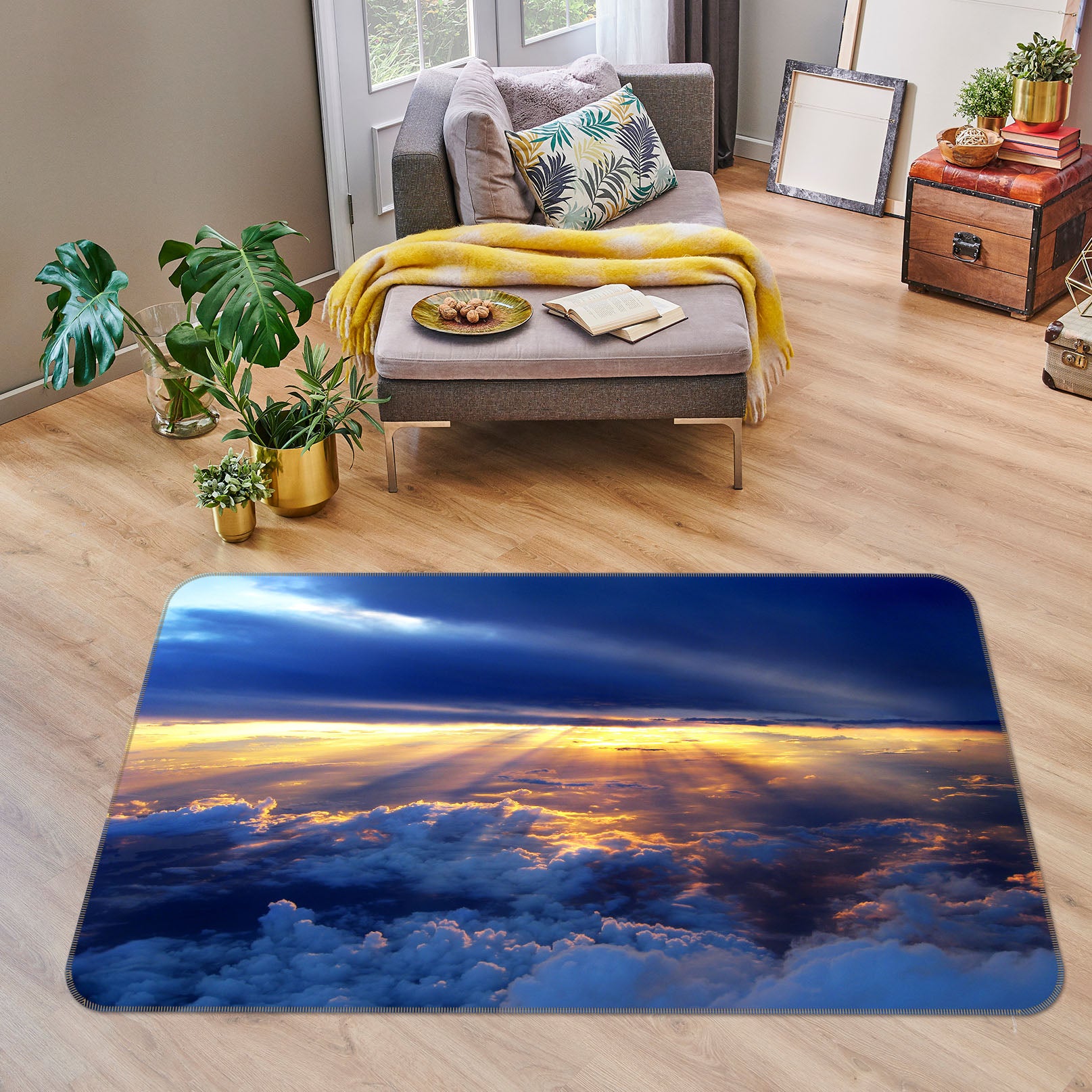 3D Clouds 31175 Non Slip Rug Mat