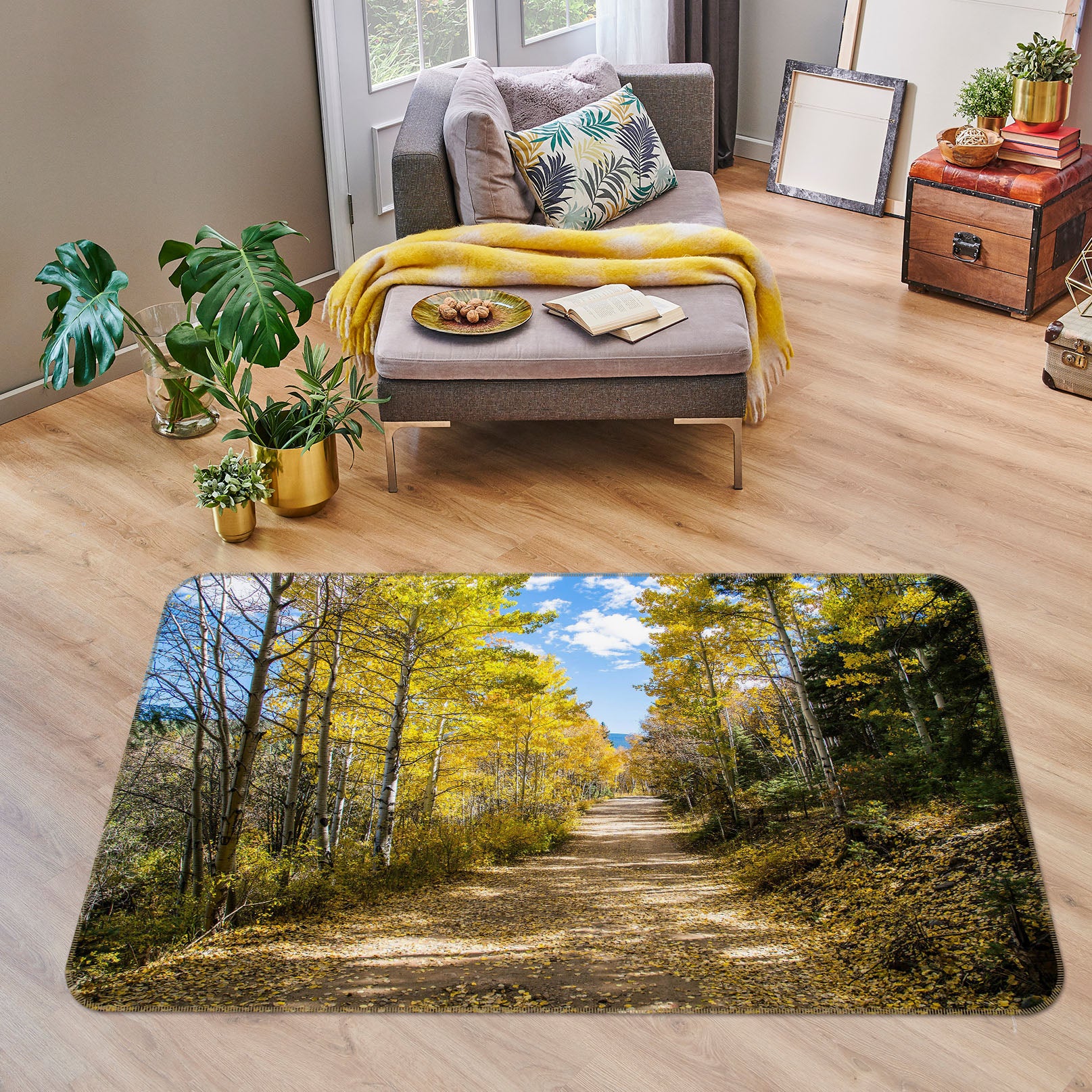 3D Forest Path 27092 Non Slip Rug Mat