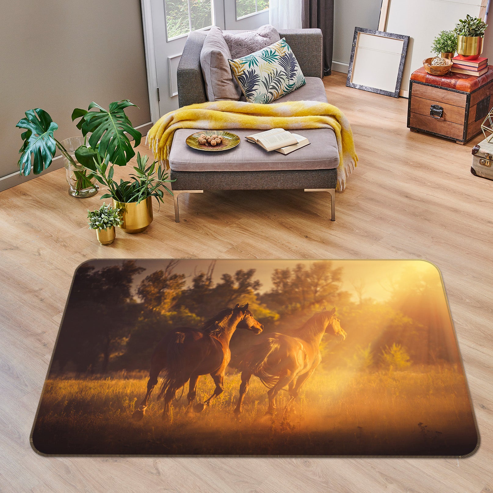 3D Horse Group 38107 Animal Non Slip Rug Mat