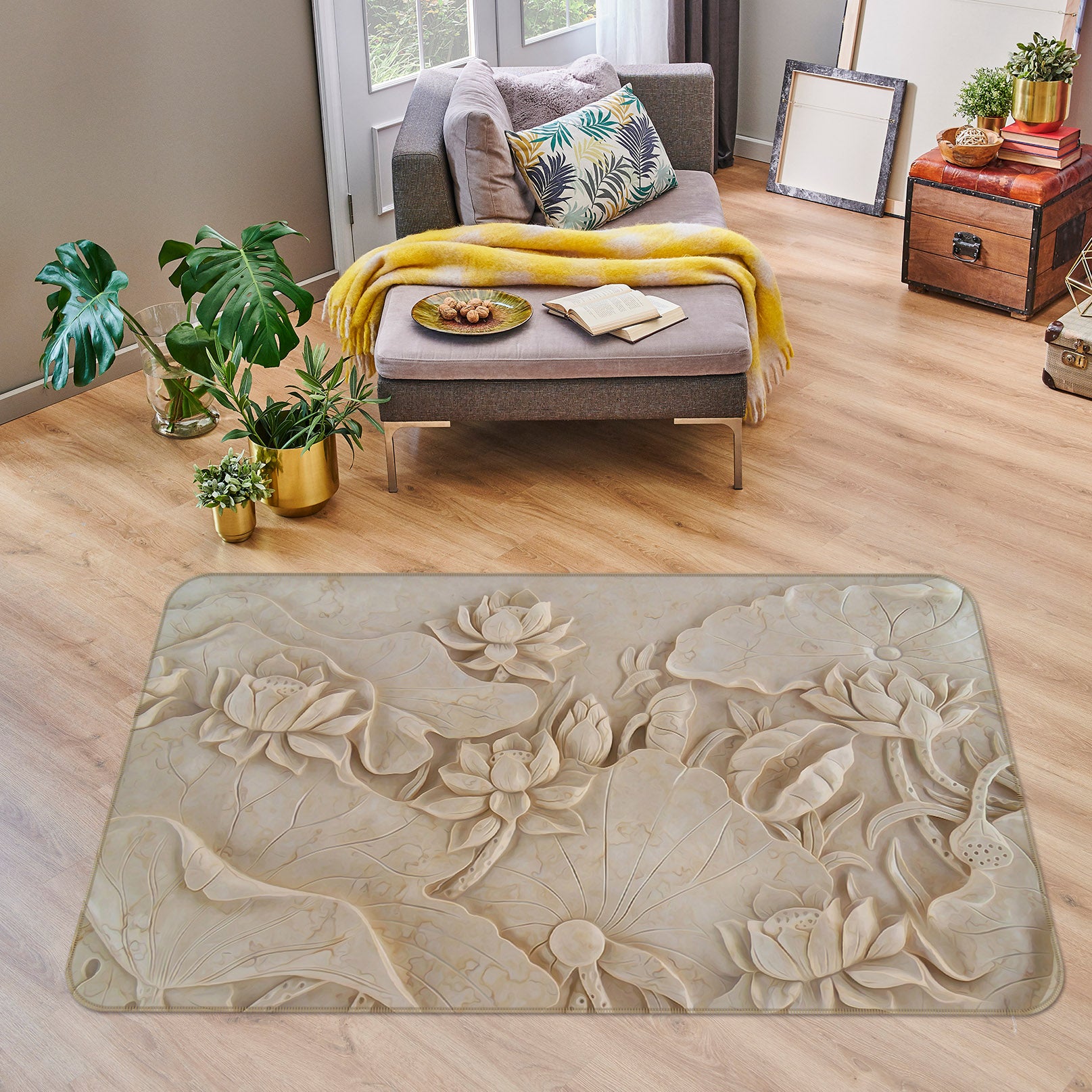 3D Woodcarving 35208 Non Slip Rug Mat