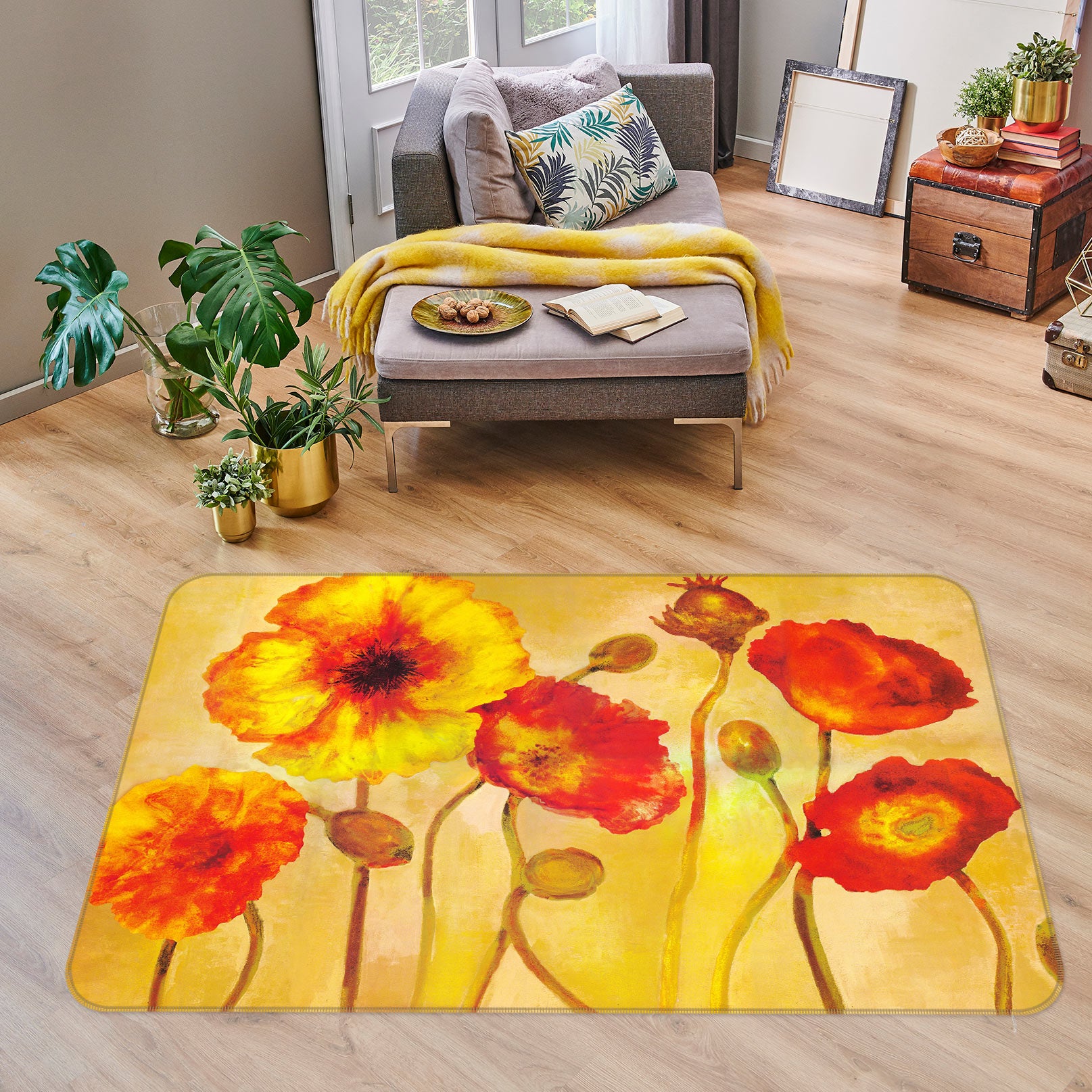 3D Flowers 75300 Non Slip Rug Mat