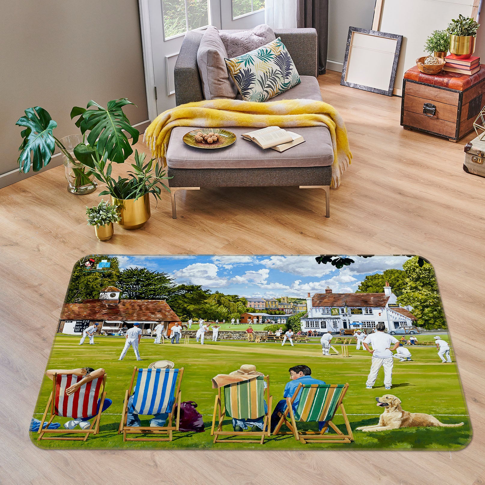 3D Lawn People Play 8921 Trevor Mitchell Rug Non Slip Rug Mat