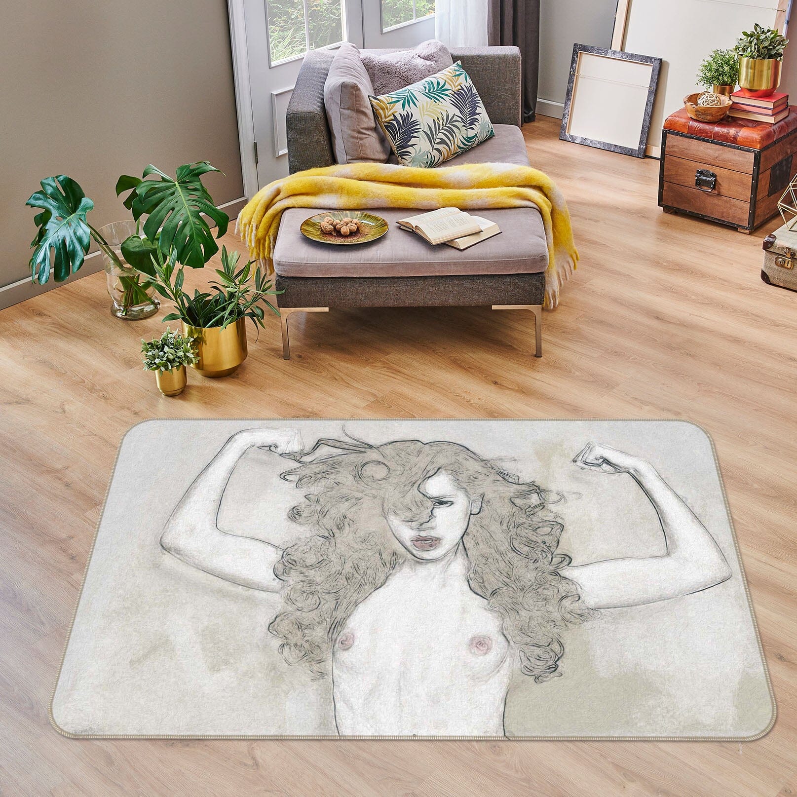 3D Long Haired Girl 1005 Marco Cavazzana Rug Non Slip Rug Mat Mat AJ Creativity Home 