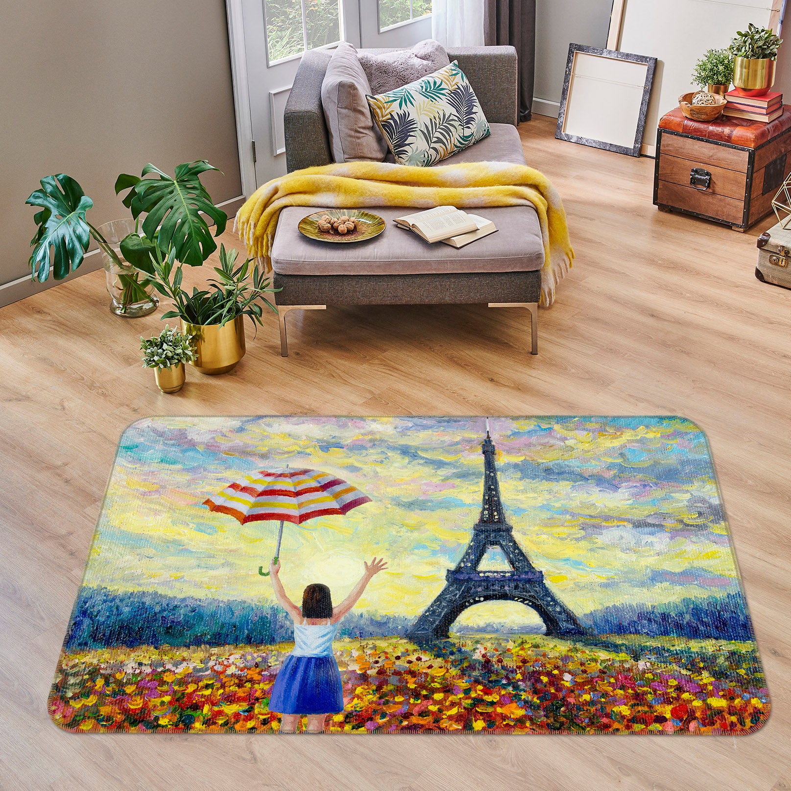 3D Flower Tower 30137 Non Slip Rug Mat