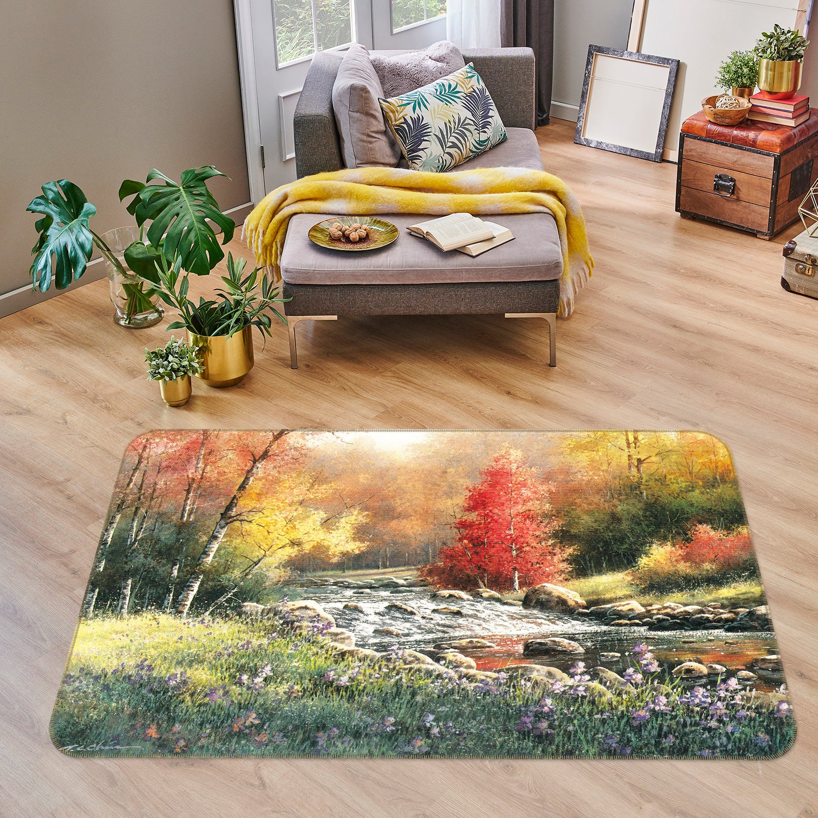 3D Forest Creek 75280 Non Slip Rug Mat
