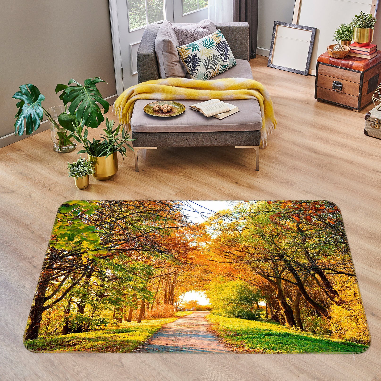 3D Forest Path 77197 Non Slip Rug Mat