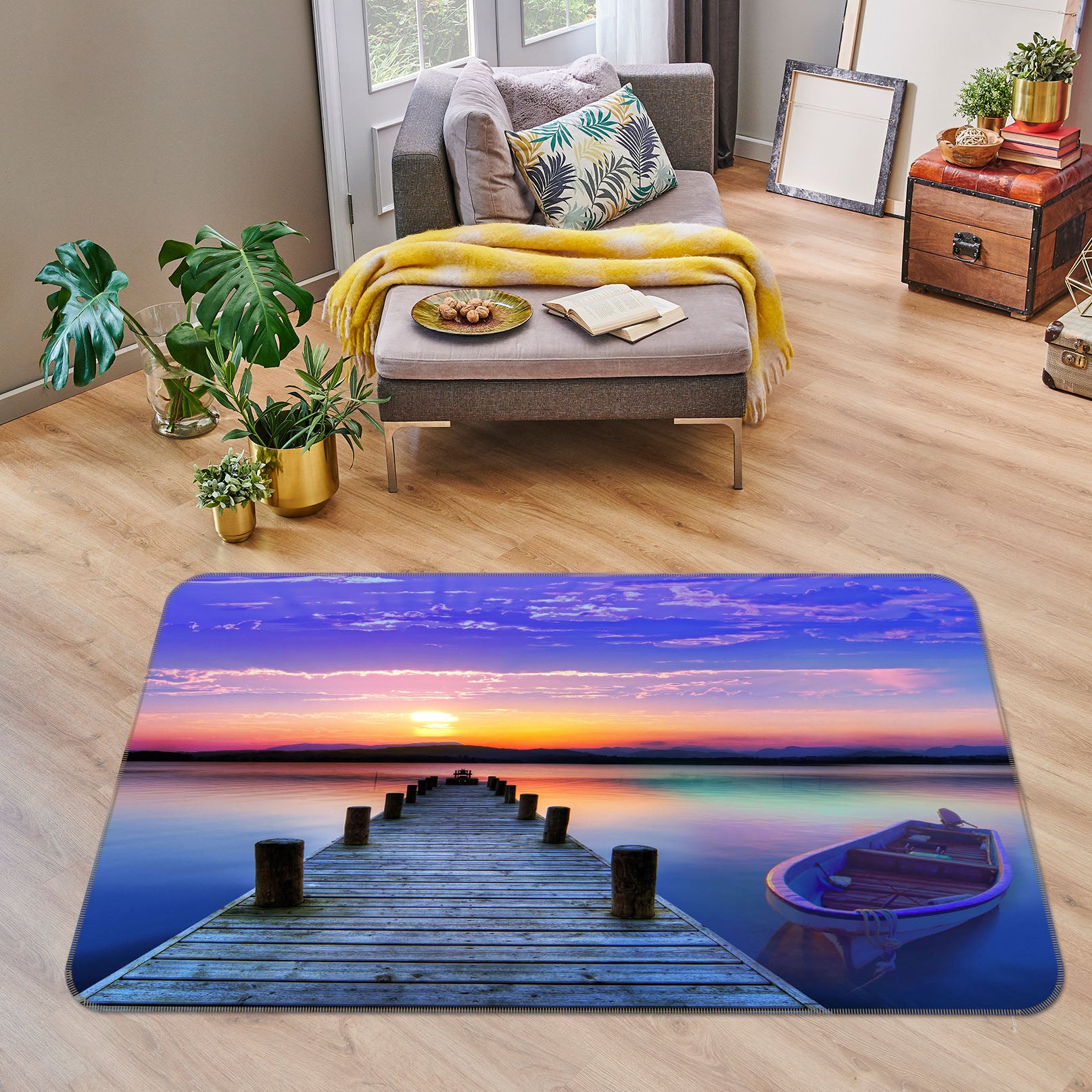 3D Bridge Gallery Ferry 32019 Non Slip Rug Mat