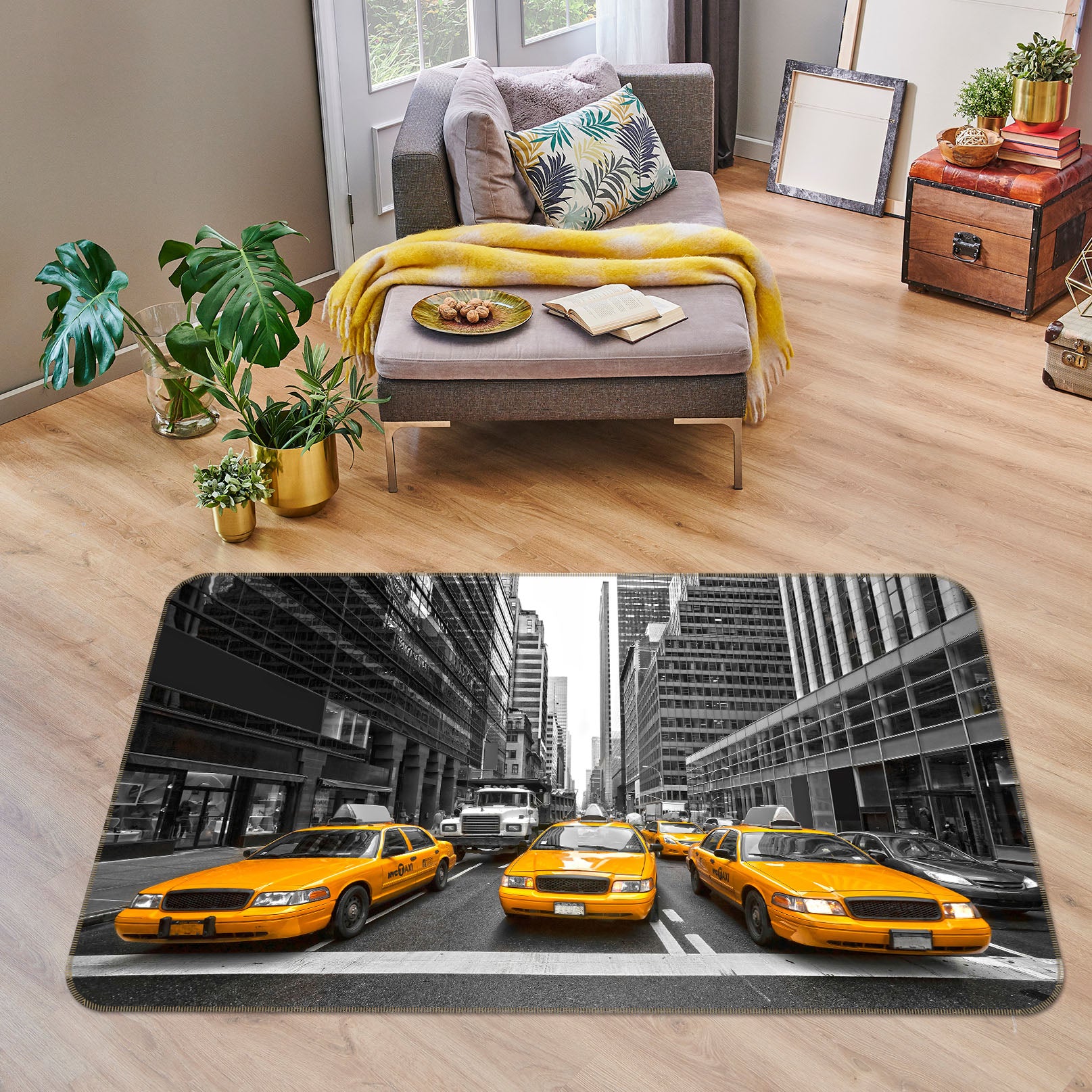 3D City Taxi 42103 Vehicle Non Slip Rug Mat
