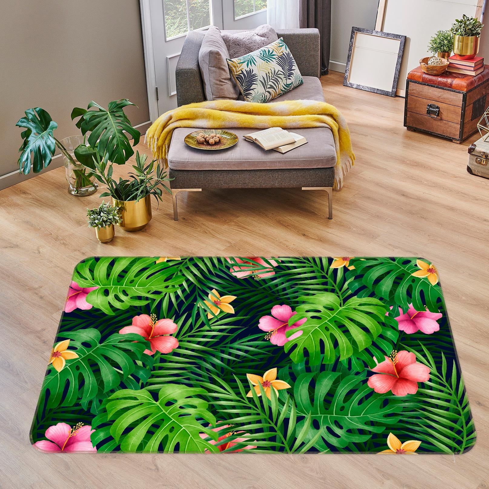 3D Leaves 30085 Non Slip Rug Mat